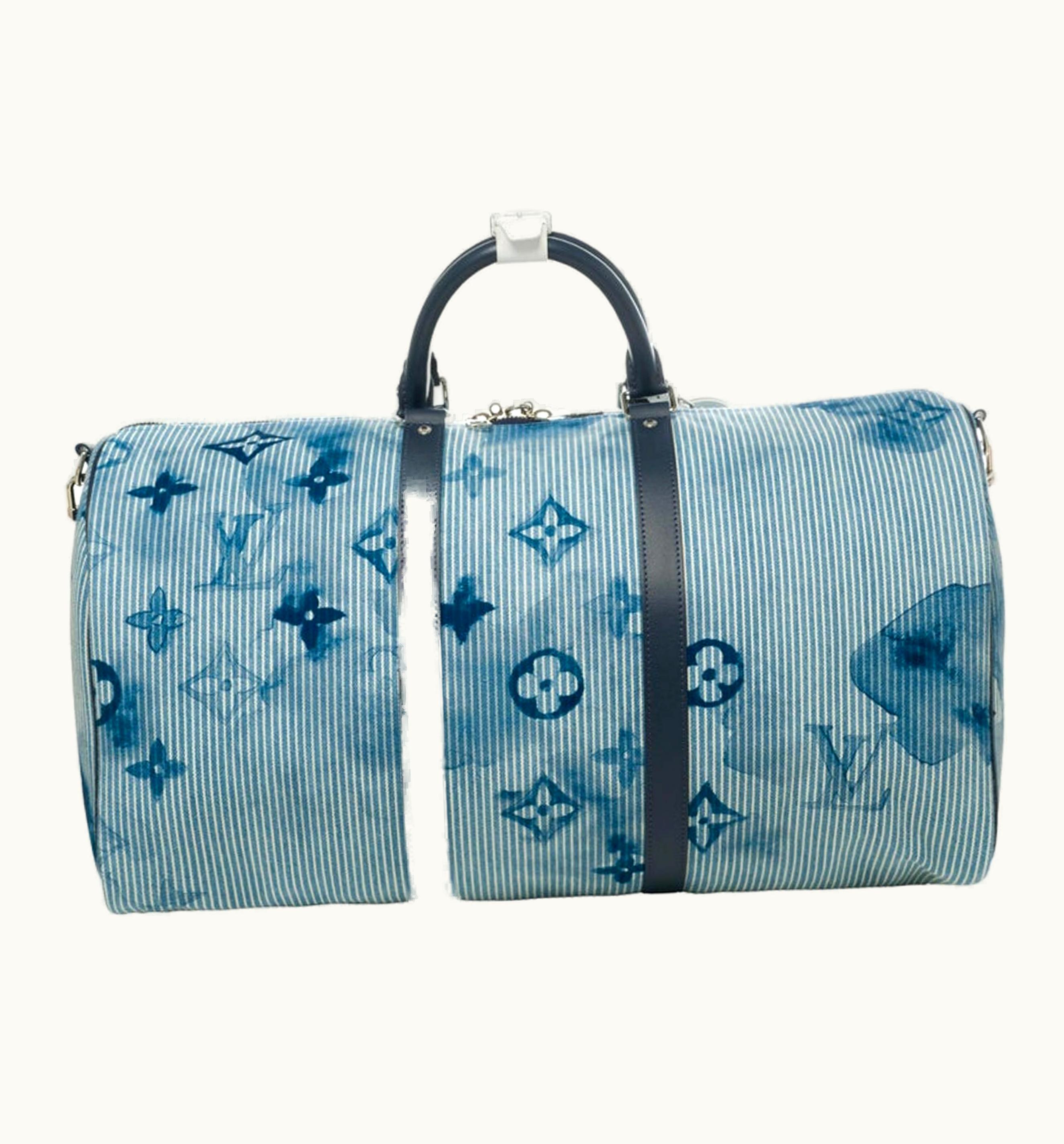 Louis Vuitton Louis Vuitton Keepall 45 Hickory Stripes Denim Watercolor Travel Bag