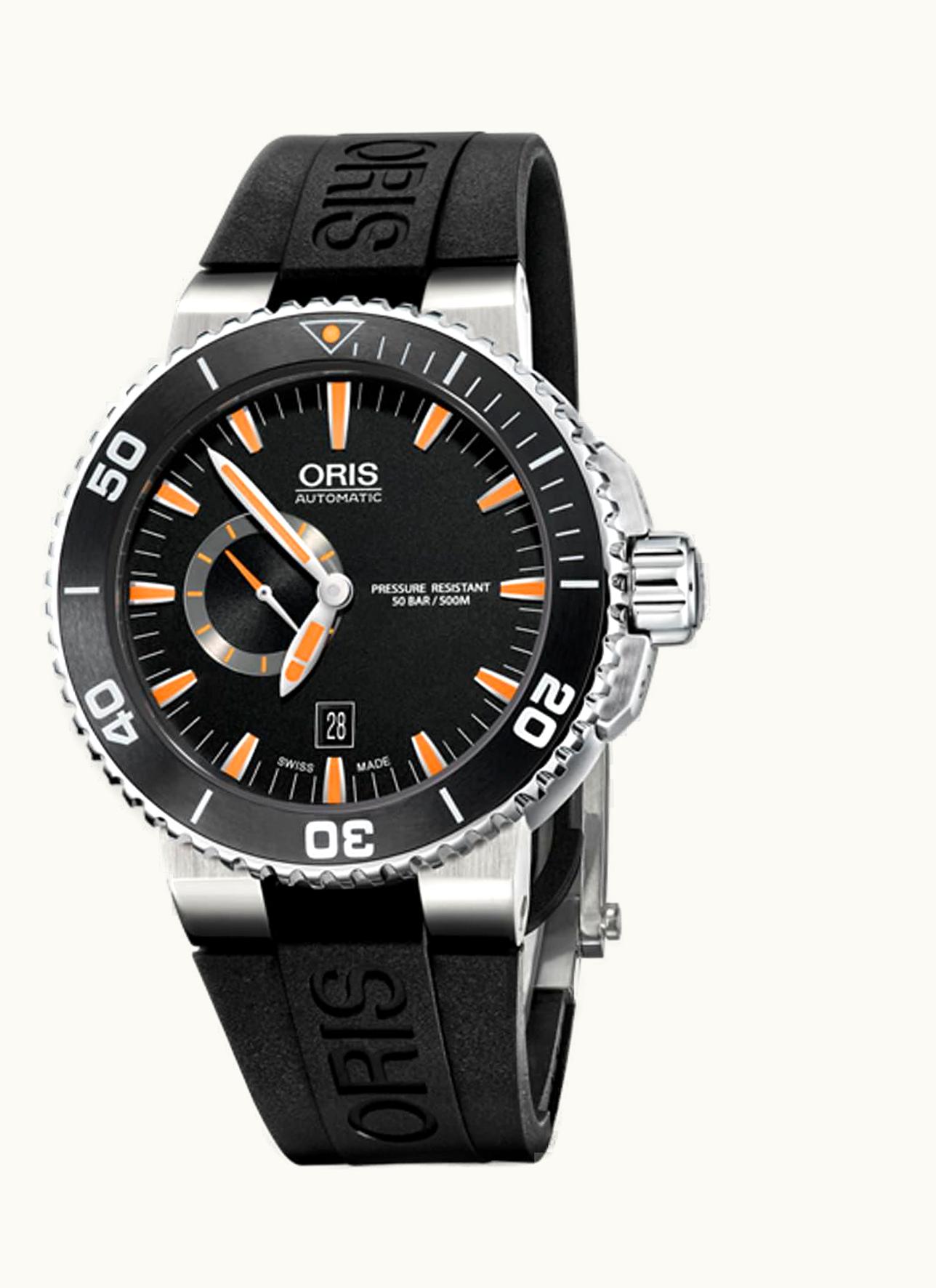 Oris Aquis Small Seconds Date 46 Stainless Steel / Black / Rubber
