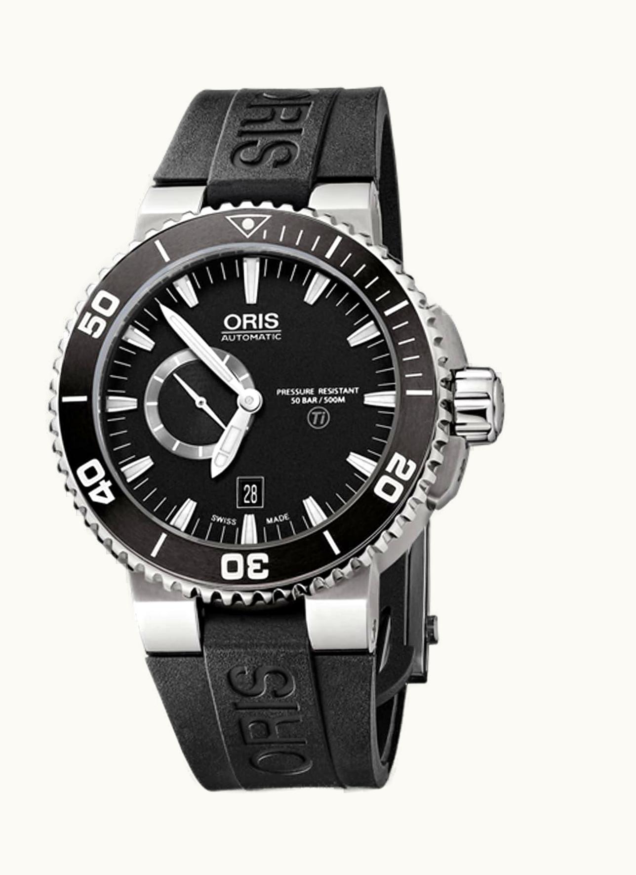 Oris Aquis Titan Small Second - Date Titanium / Black / Rubber