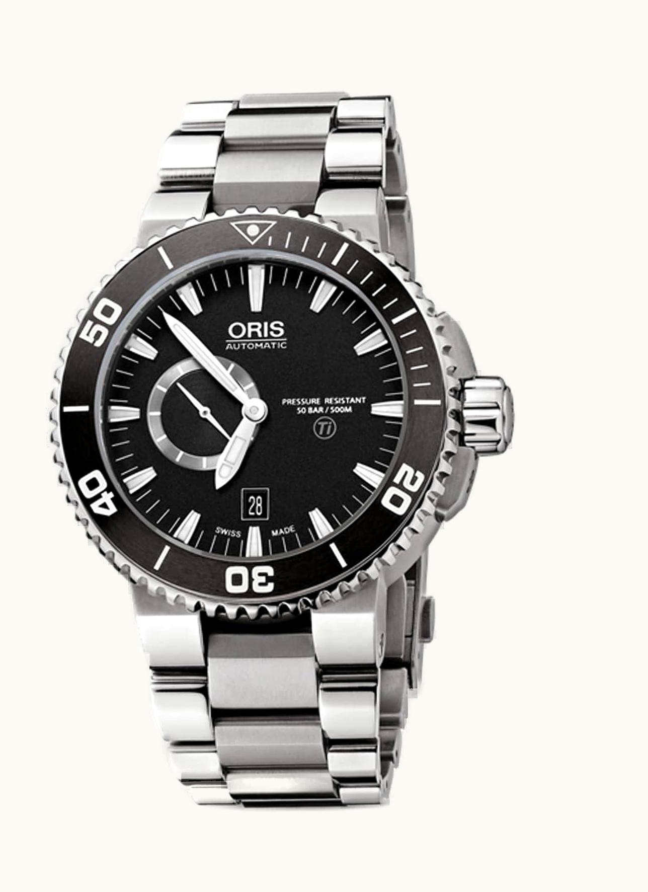 Oris Aquis Titan Small Second - Date Titanium  / Black / Bracelet