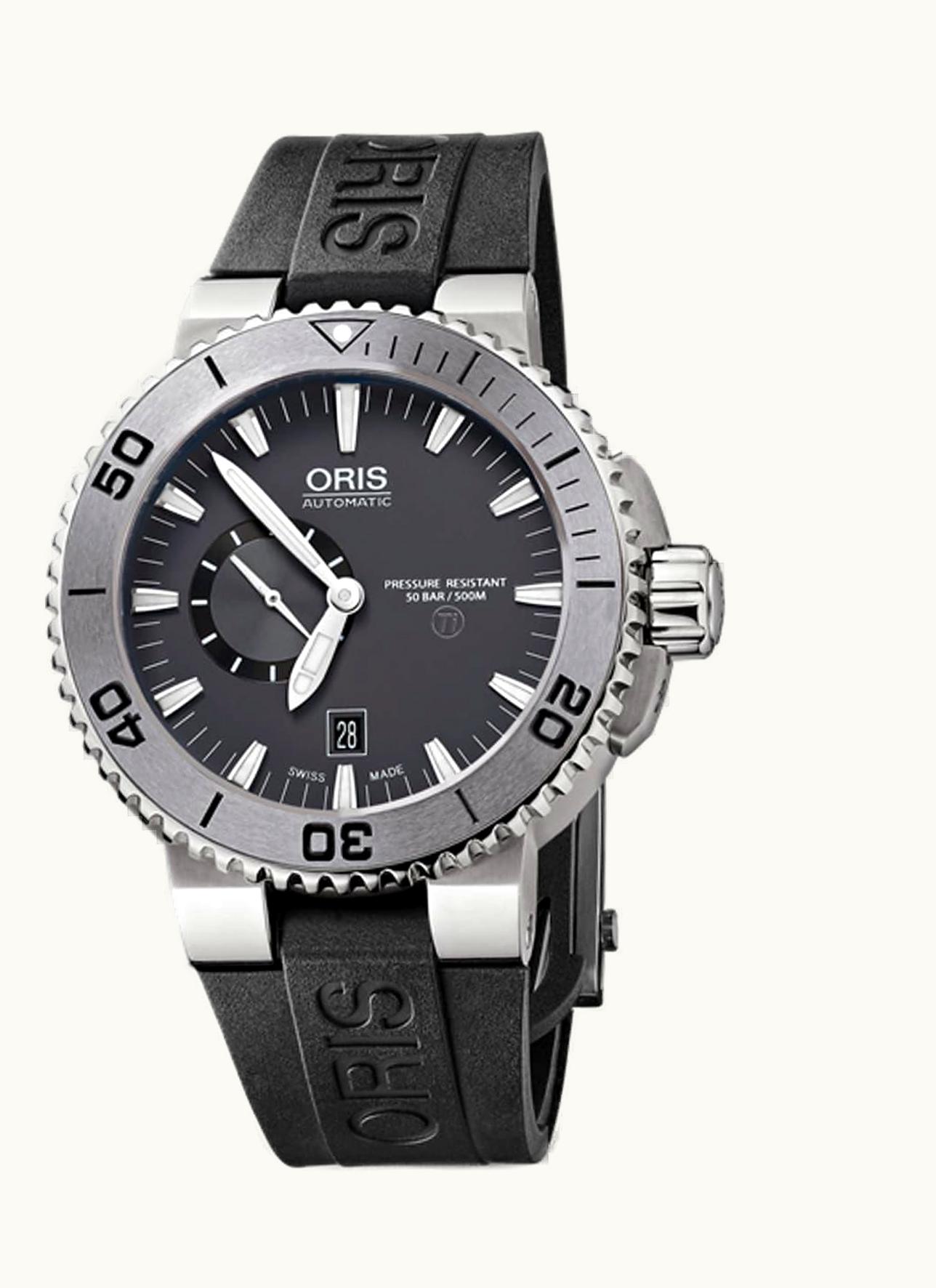 Oris Aquis Titan Small Second - Date Titanium / Grey / Rubber