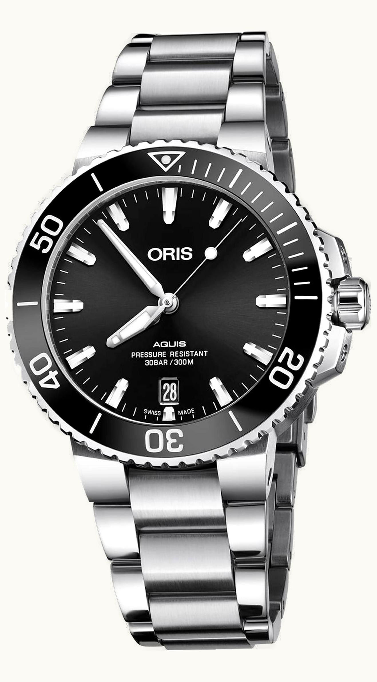Oris Aquis Date 39.5 Stainless Steel / Black / Bracelet