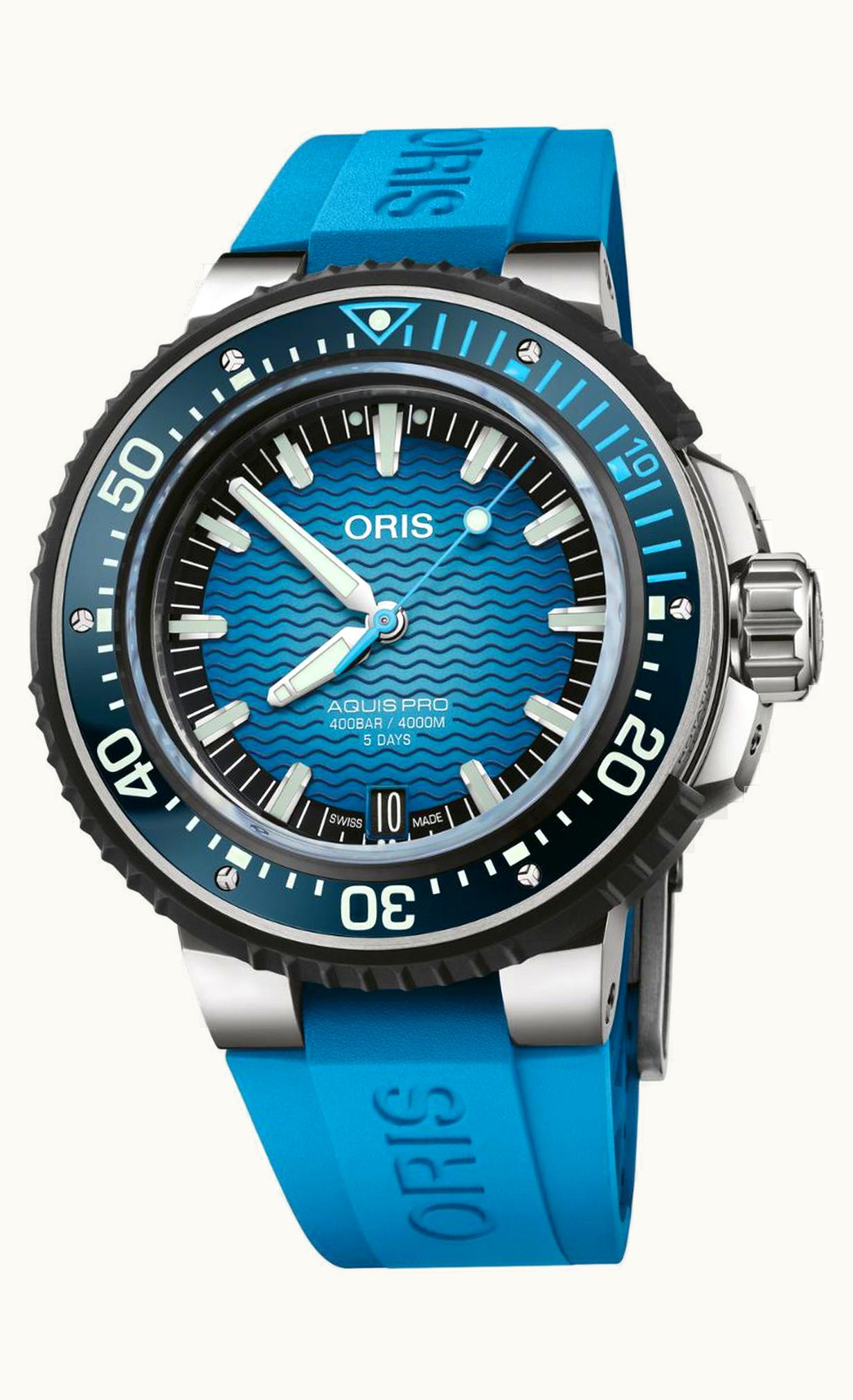 Oris AquisPro 4000M Titanium / Blue / Rubber