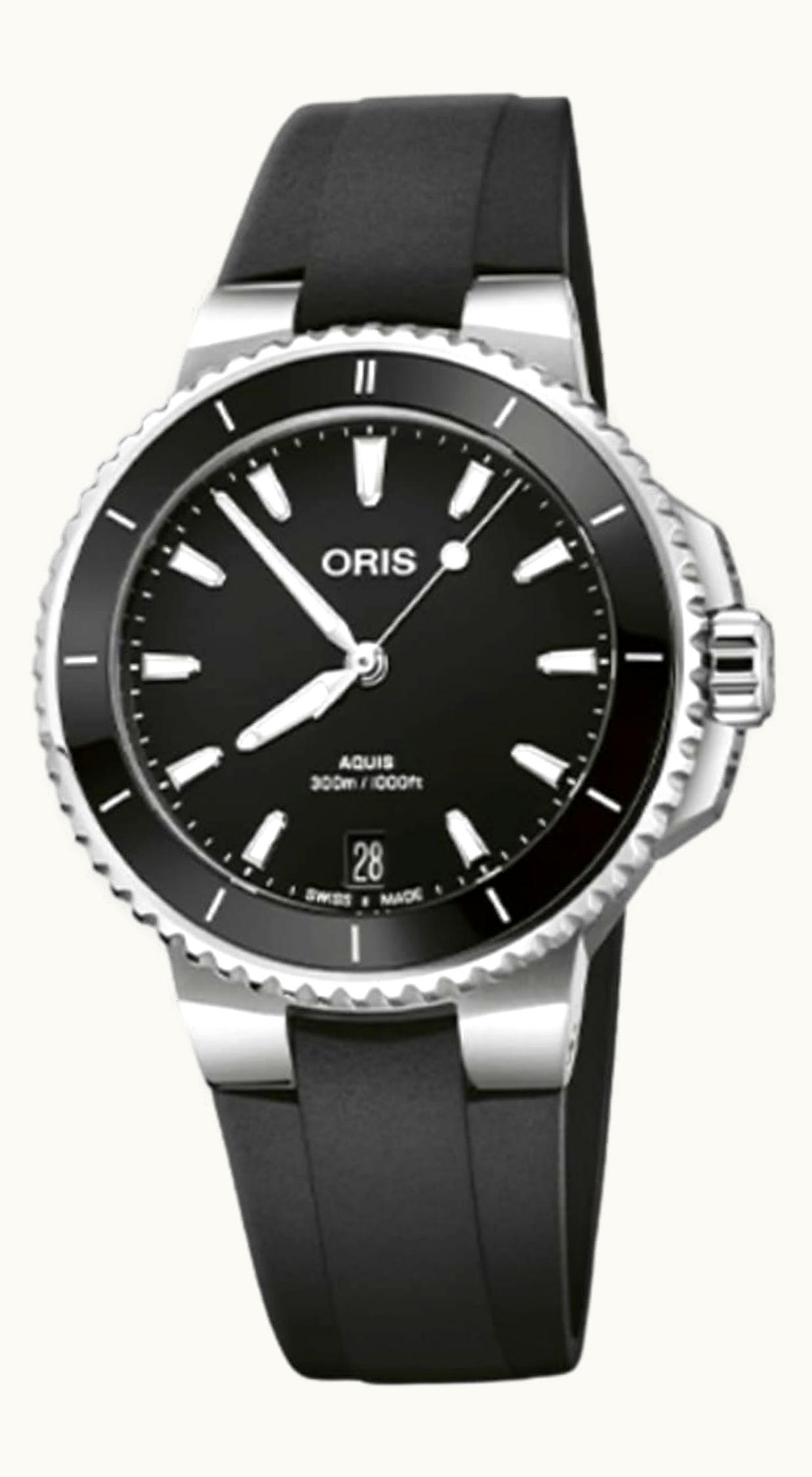 Oris Aquis Date 36.5 Stainless Steel / Black / Rubber