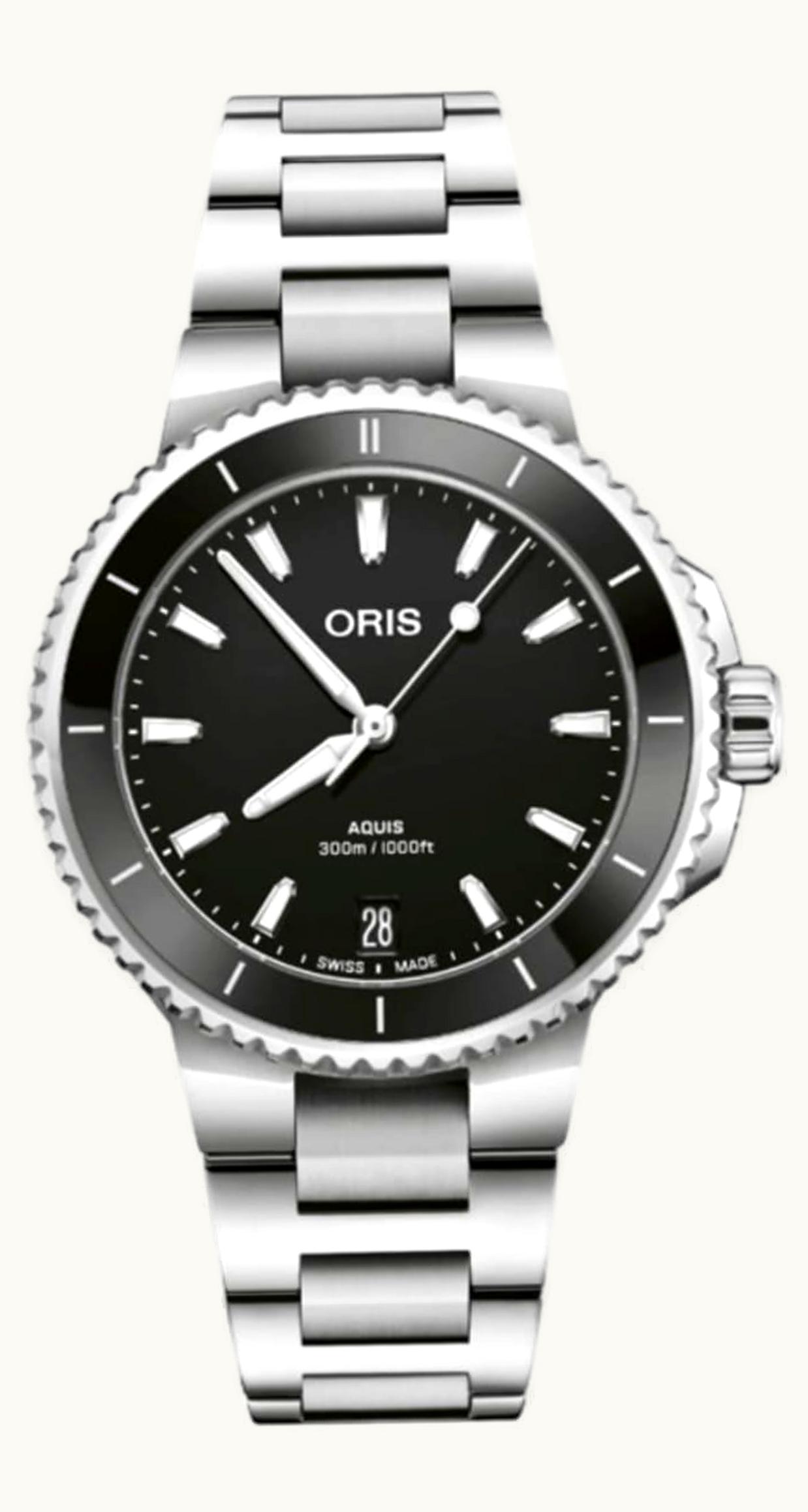 Oris Aquis Date 36.5 Stainless Steel / Black / Bracelet
