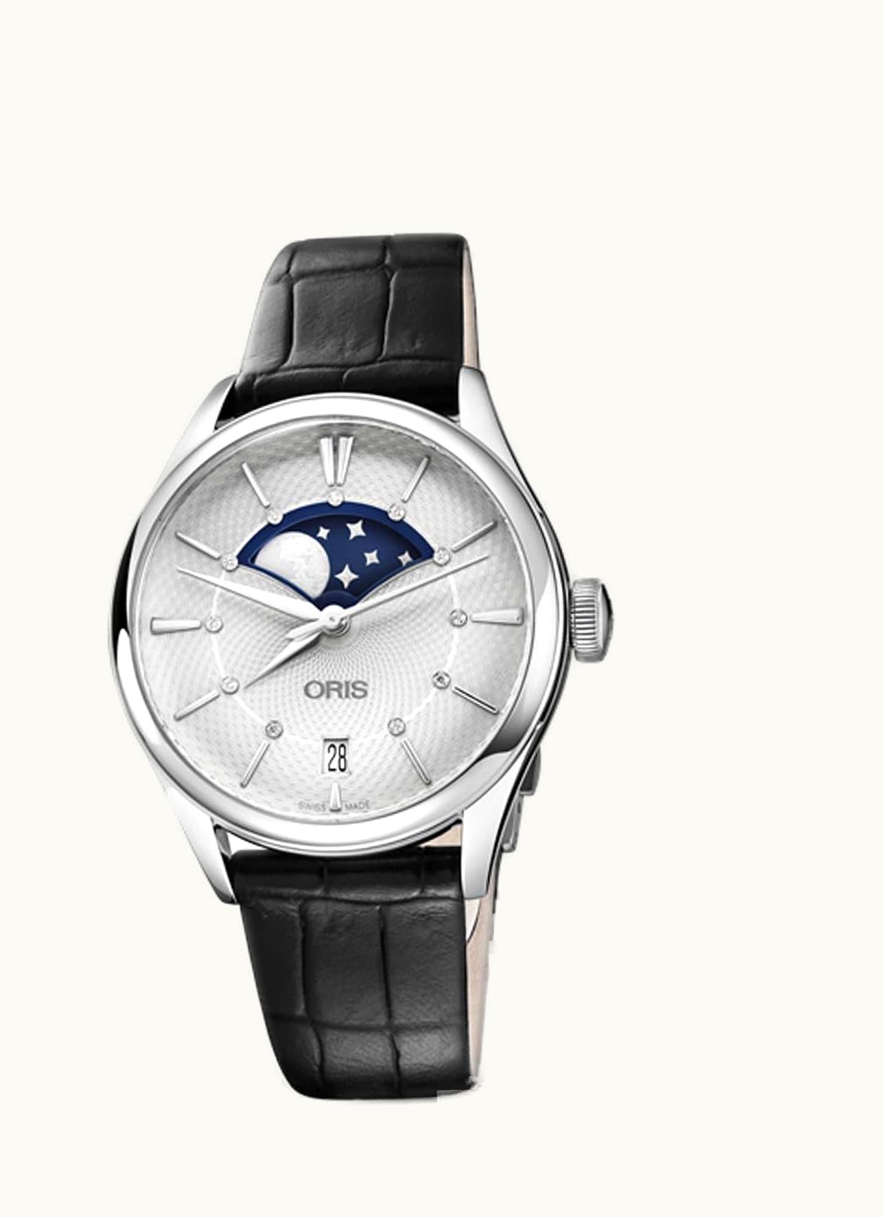 Oris Artelier Grande Lune Date 36 Stainless Steel / Silver