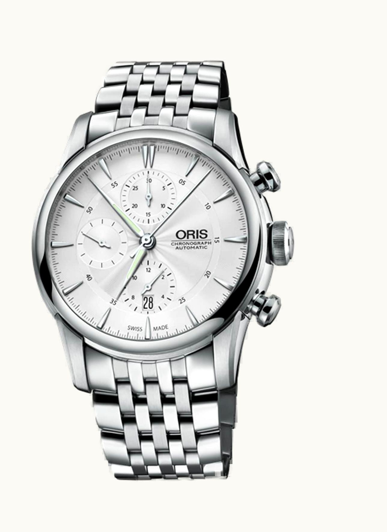 Oris Artelier Chronograph 44 Stainless Steel / Silver / Bracelet