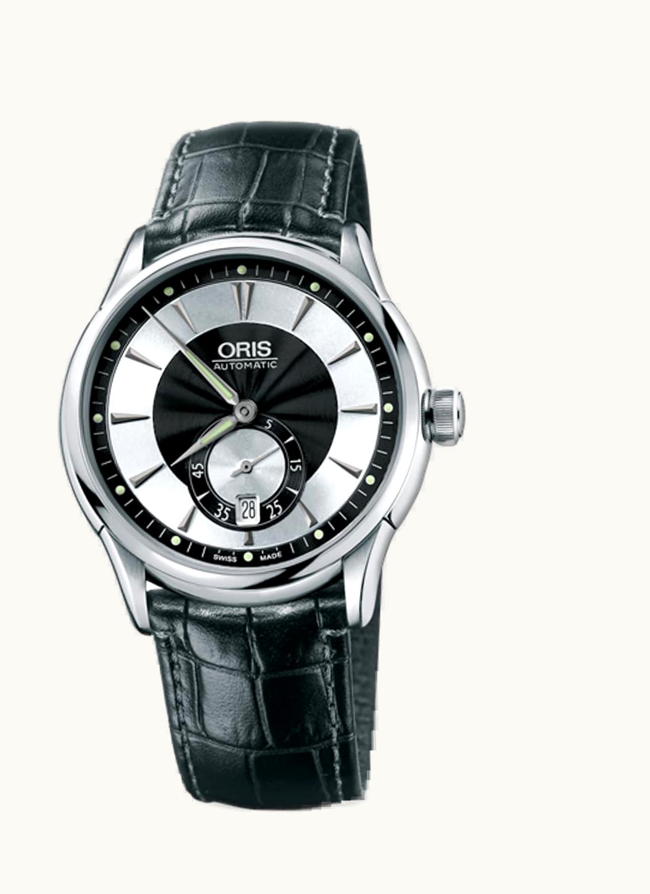 Oris Artelier Small Second Date 40 Stainless Steel / Black - Silver / Bracelet