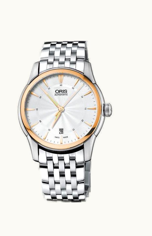 Oris Artelier Date 40.5 Stainless Steel - Rose Gold / Silver / Bracelet