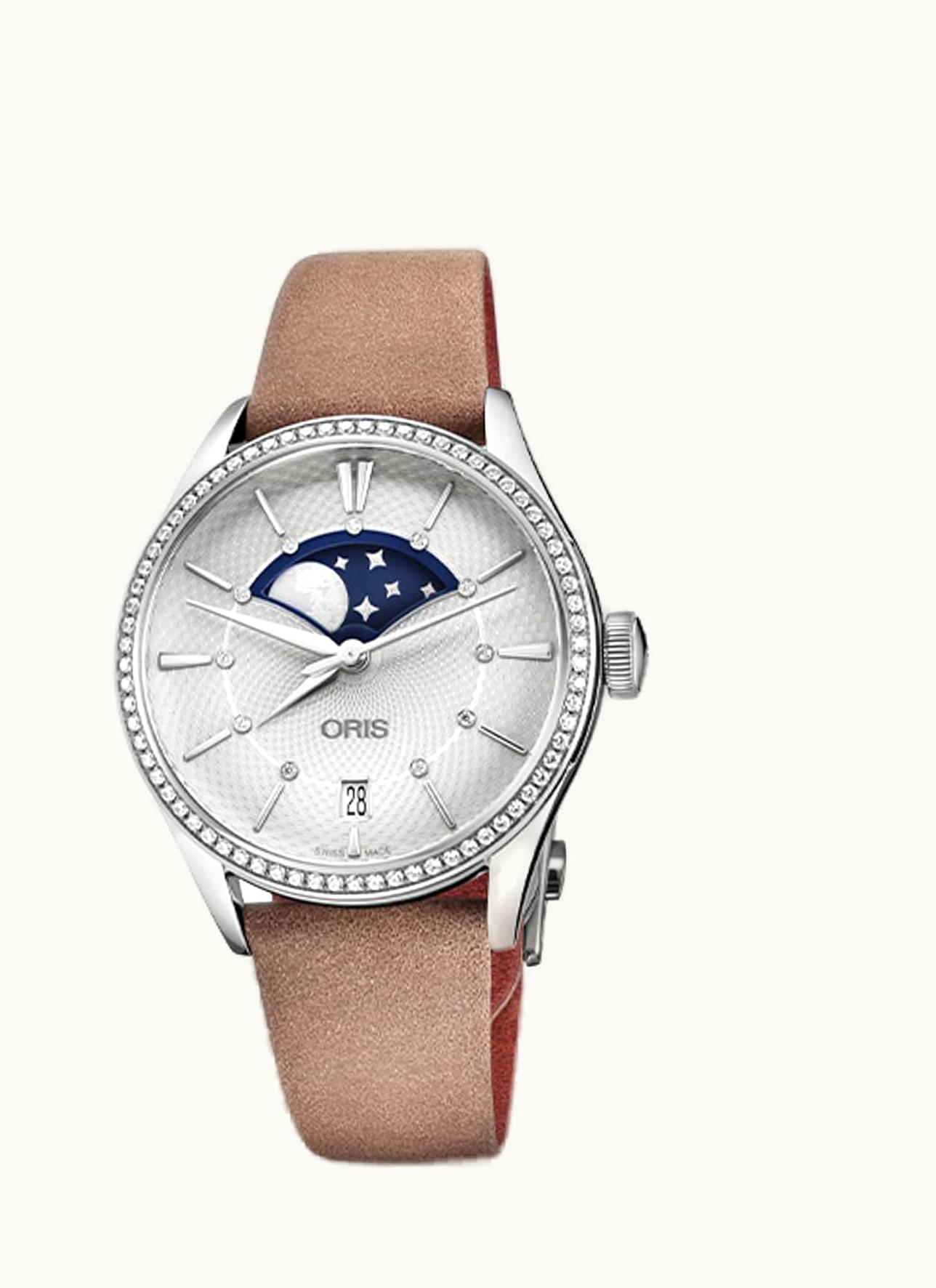 Oris Artelier Grande Lune Date Diamonds 36 Stainless Steel / Silver