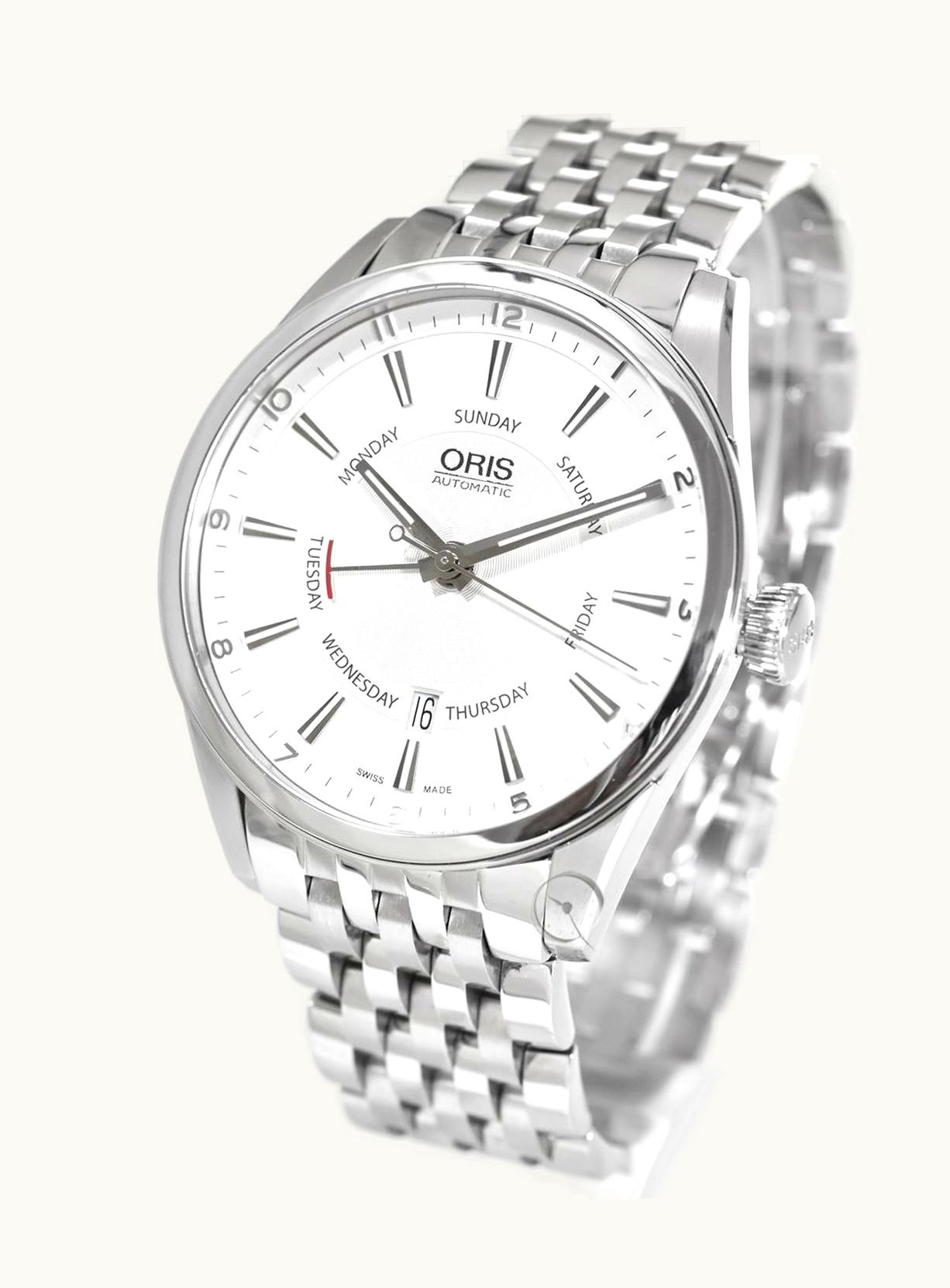 Oris Artix Pointer Day Date Stainless Steel / Silver / Bracelet
