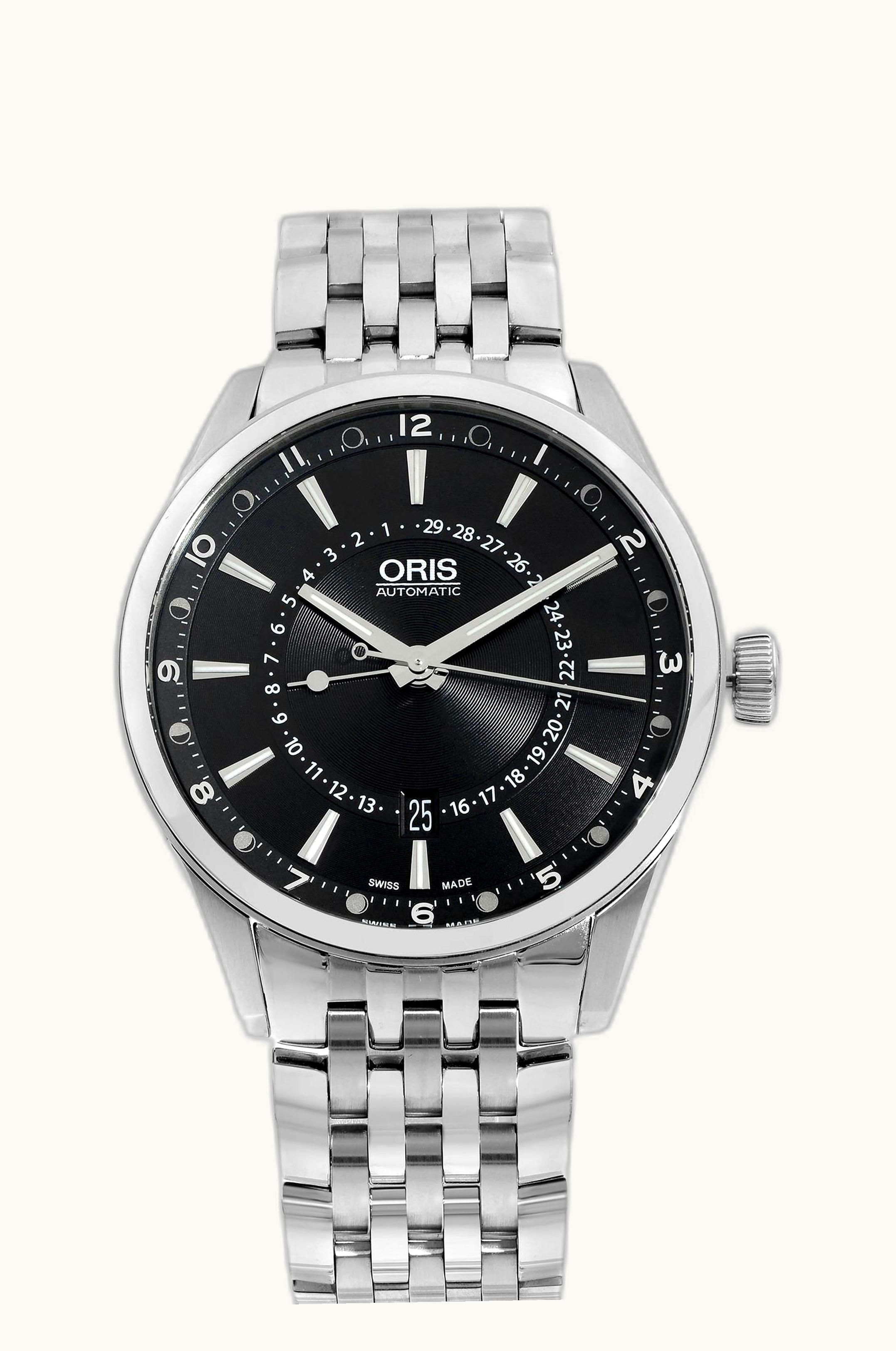 Oris Artix Pointer Moon Date Stainless Steel / Black
