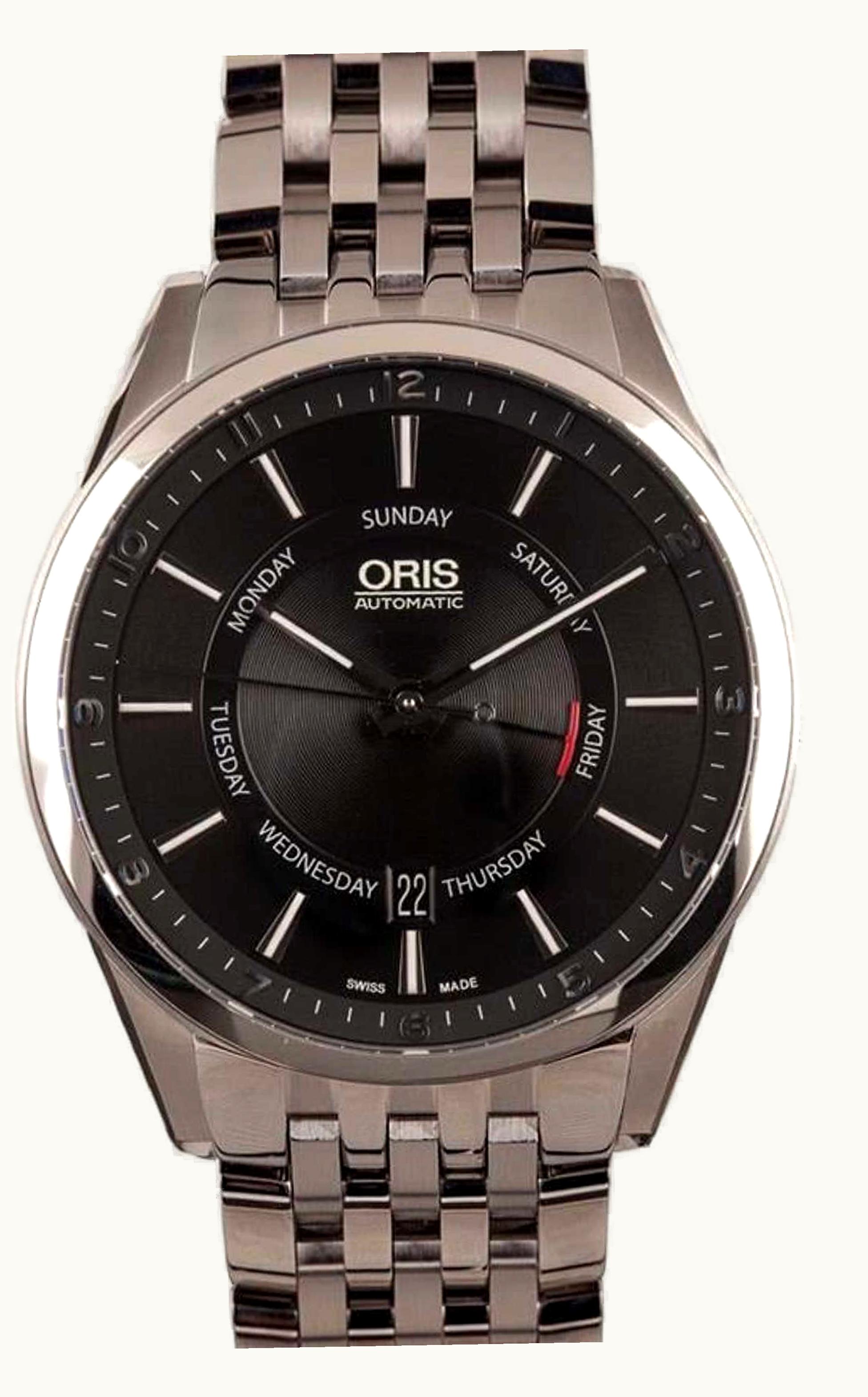 Oris Artix Pointer Day Date Stainless Steel / Black / Bracelet
