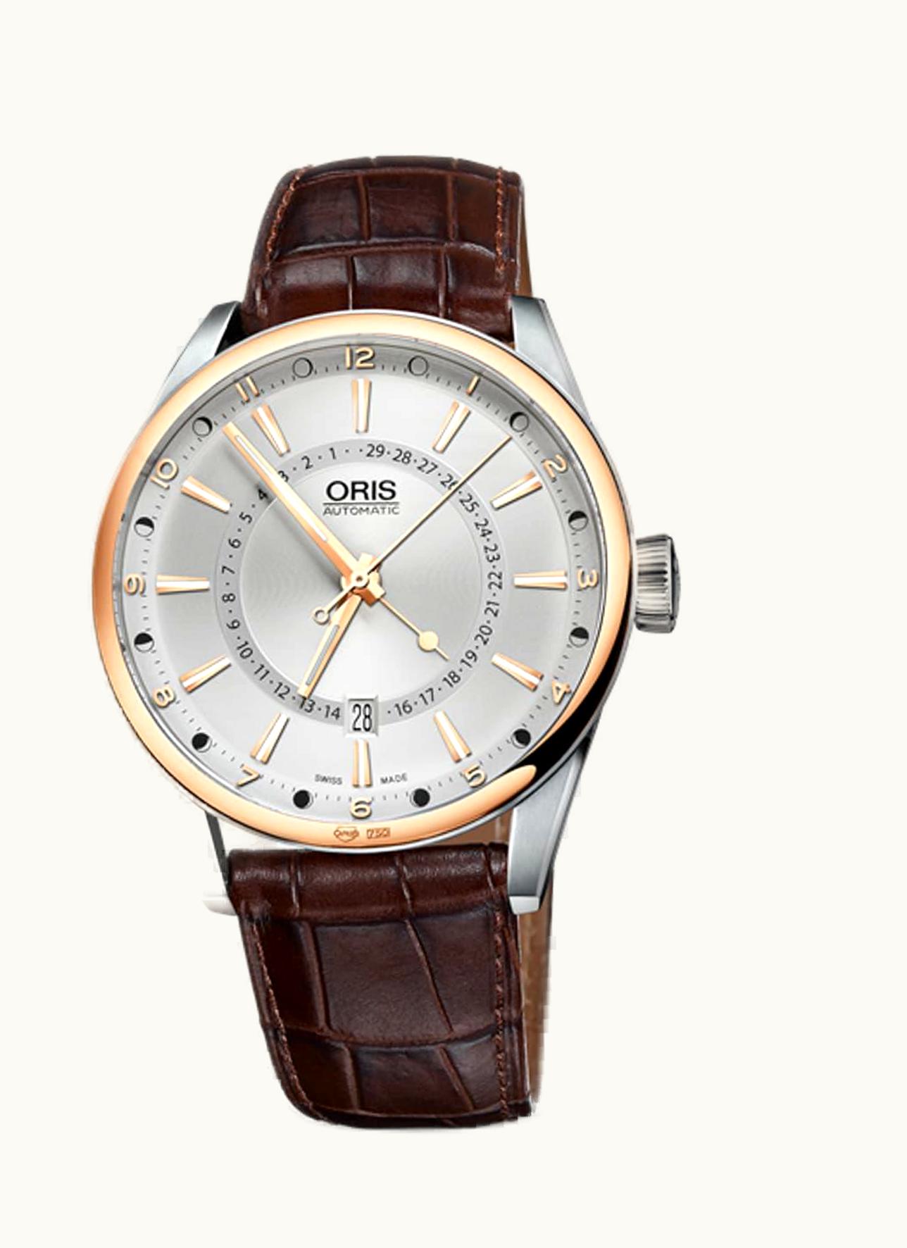 Oris Artix Pointer Moon Date Stainless Steel - Rose Gold / Silver