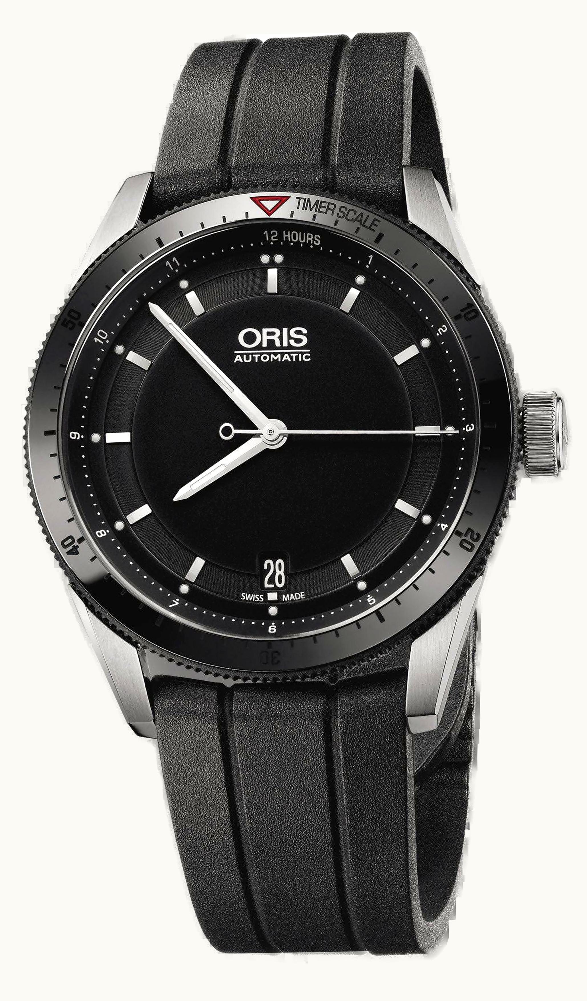 Oris Artix GT Date Stainless Steel - Ceramic / White - Diamond / Rubber