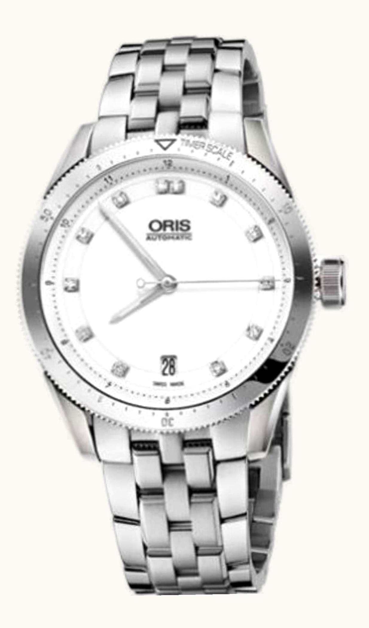 Oris Artix GT Date Stainless Steel / White - Diamond / Bracelet