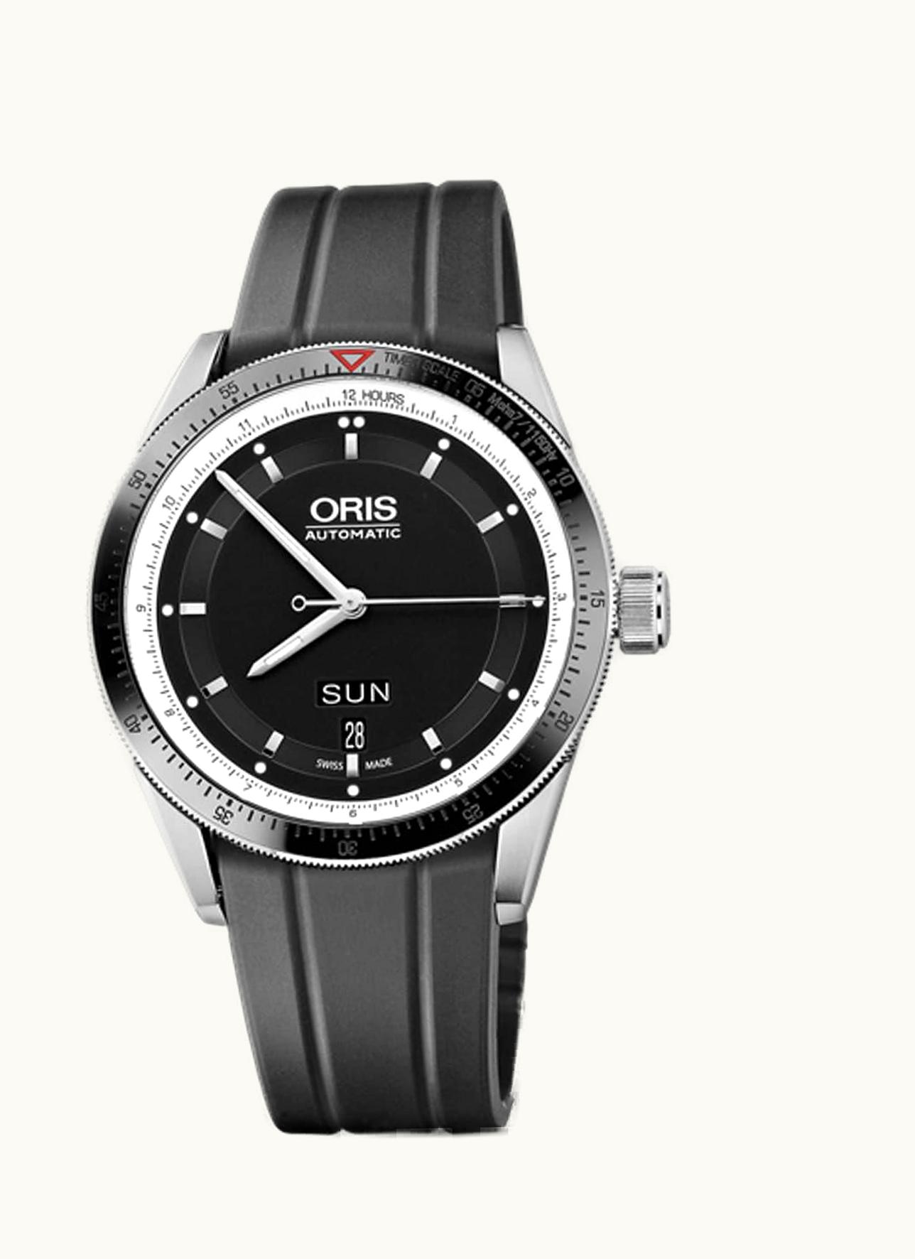 Oris Artix GT Day Date Stainless Steel - Ceramic / Black / Rubber
