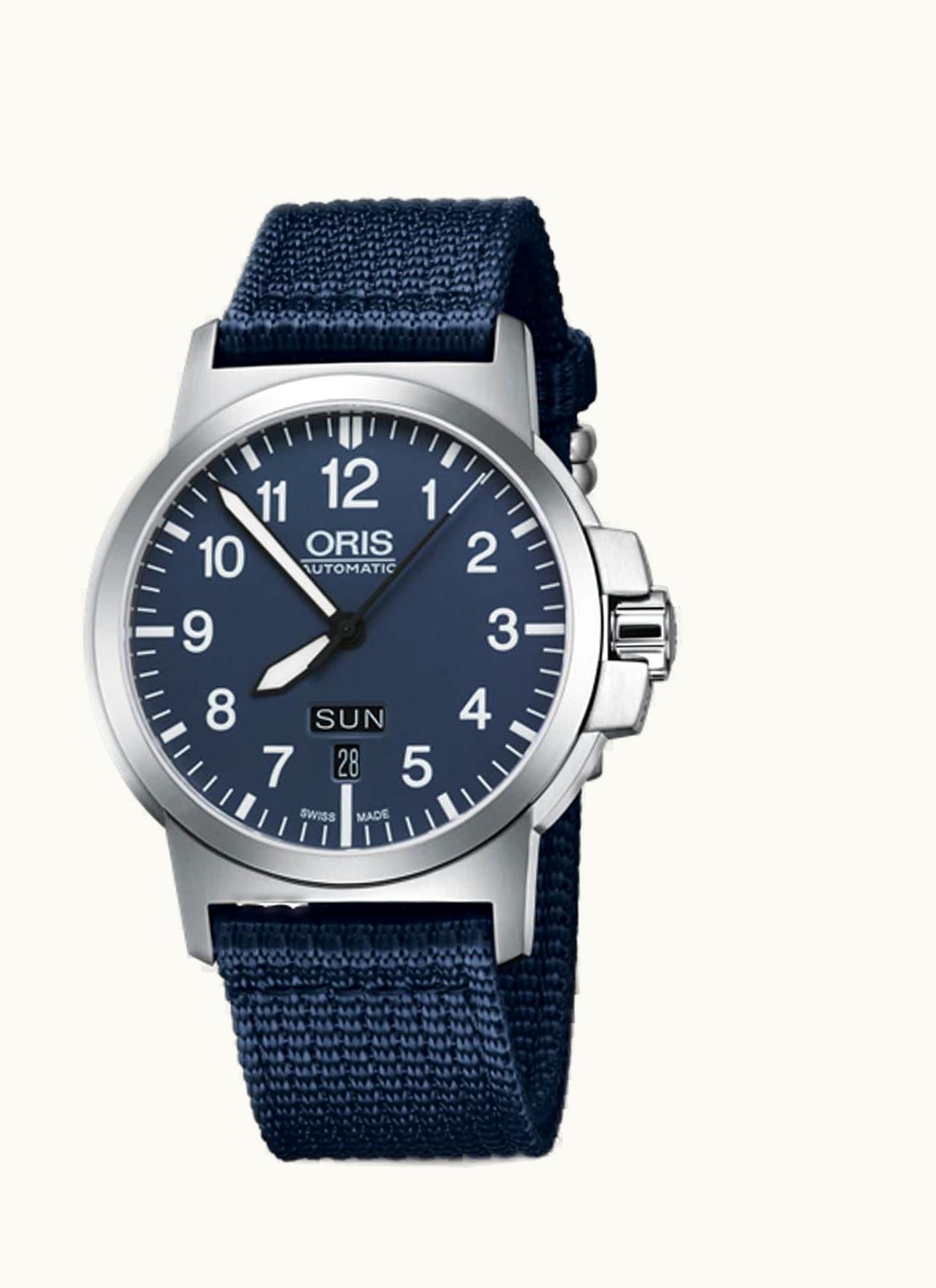 Oris BC3 Advanced Day Date Stainless Steel / Blue / Fabric