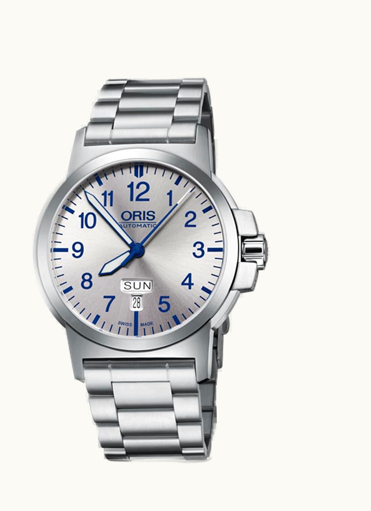 Oris BC3 Advanced Day Date Stainless Steel / Silver / Rubber