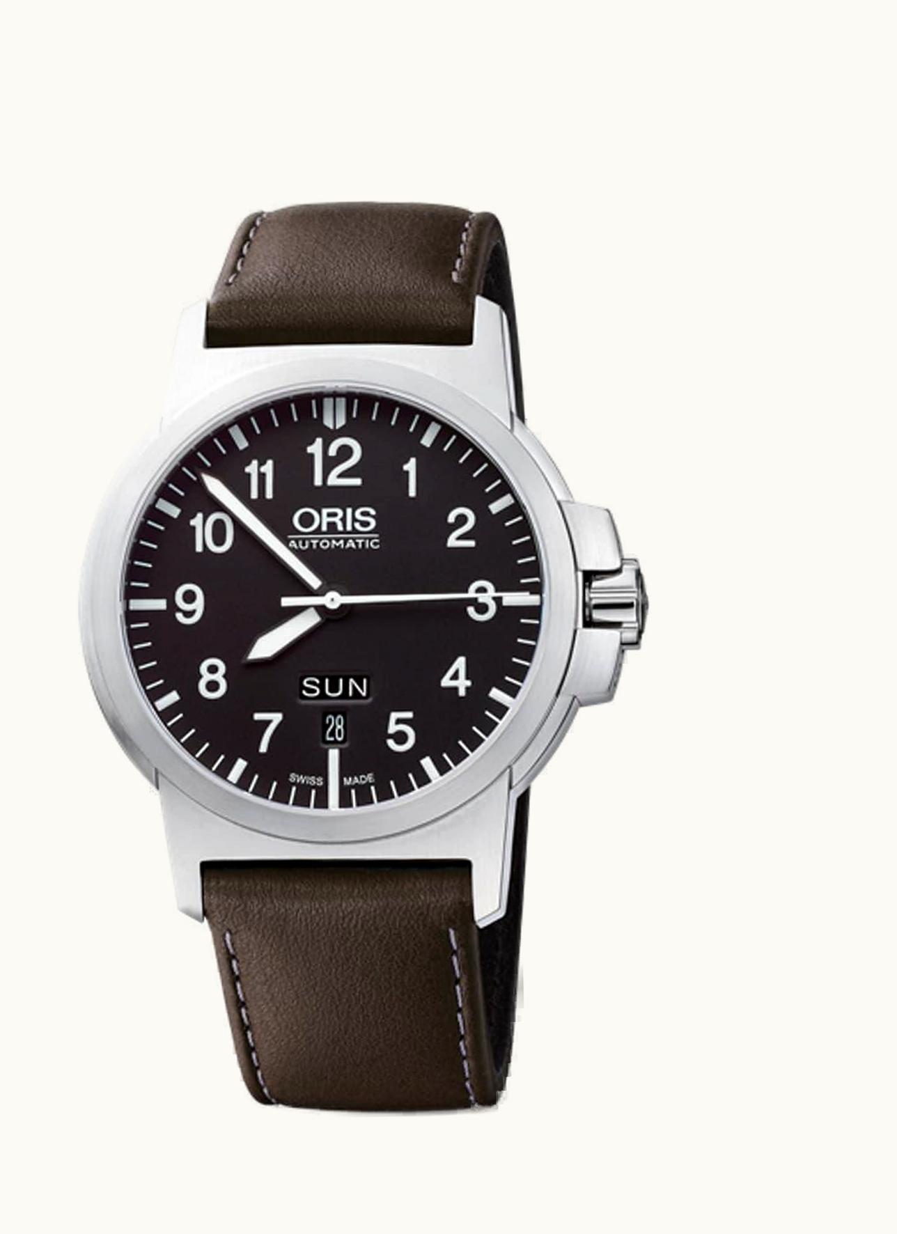 Oris BC3 Advanced Day Date Stainless Steel / Black / Leather