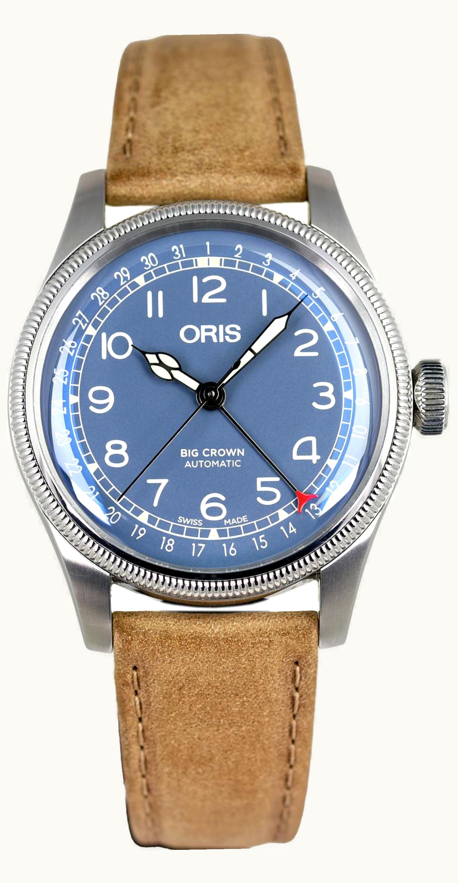 Oris Big Crown Pointer Date 40 Stainless Steel / Blue / Strap