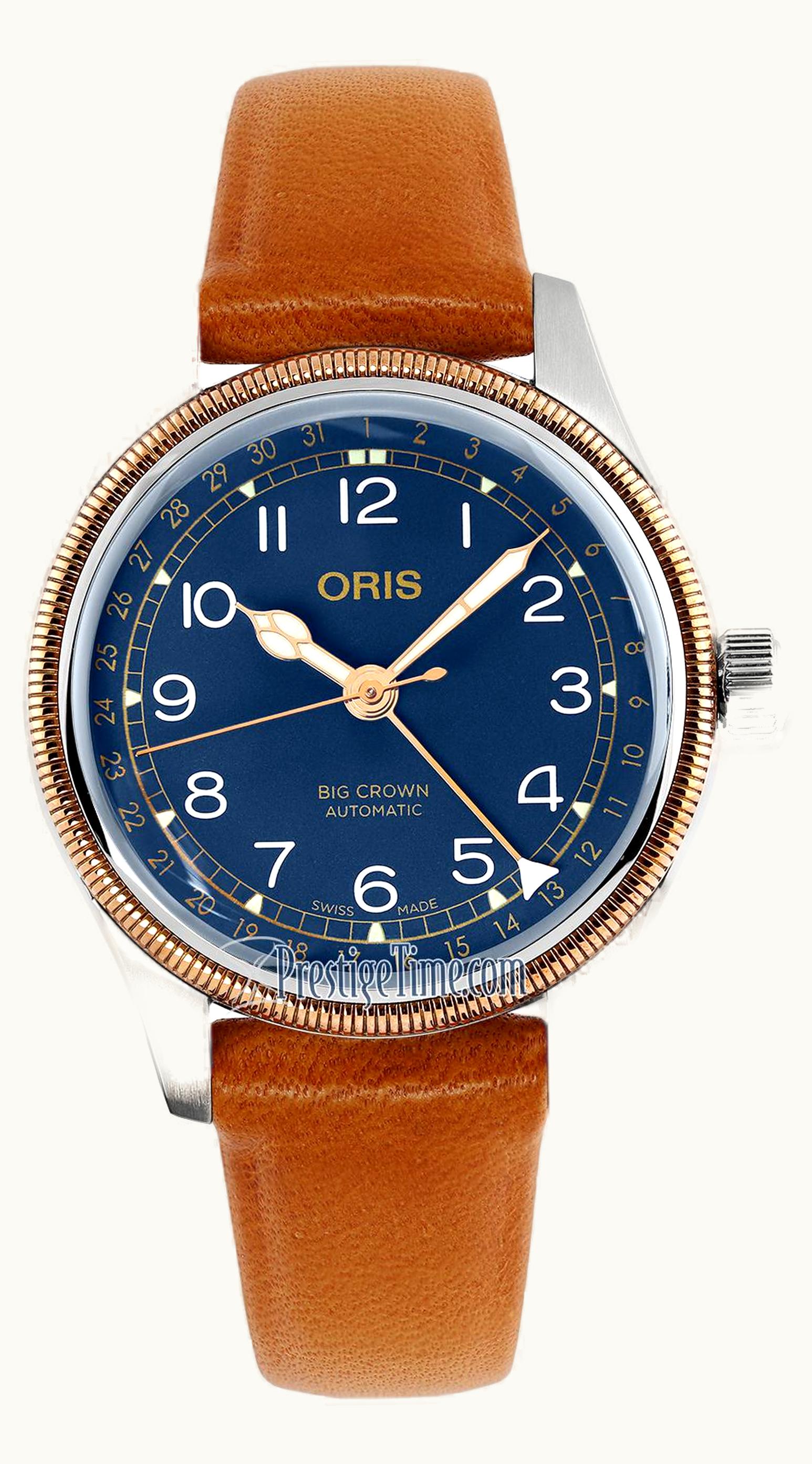 Oris Big Crown Pointer Date 36 Stainless Steel - Bronze / Blue