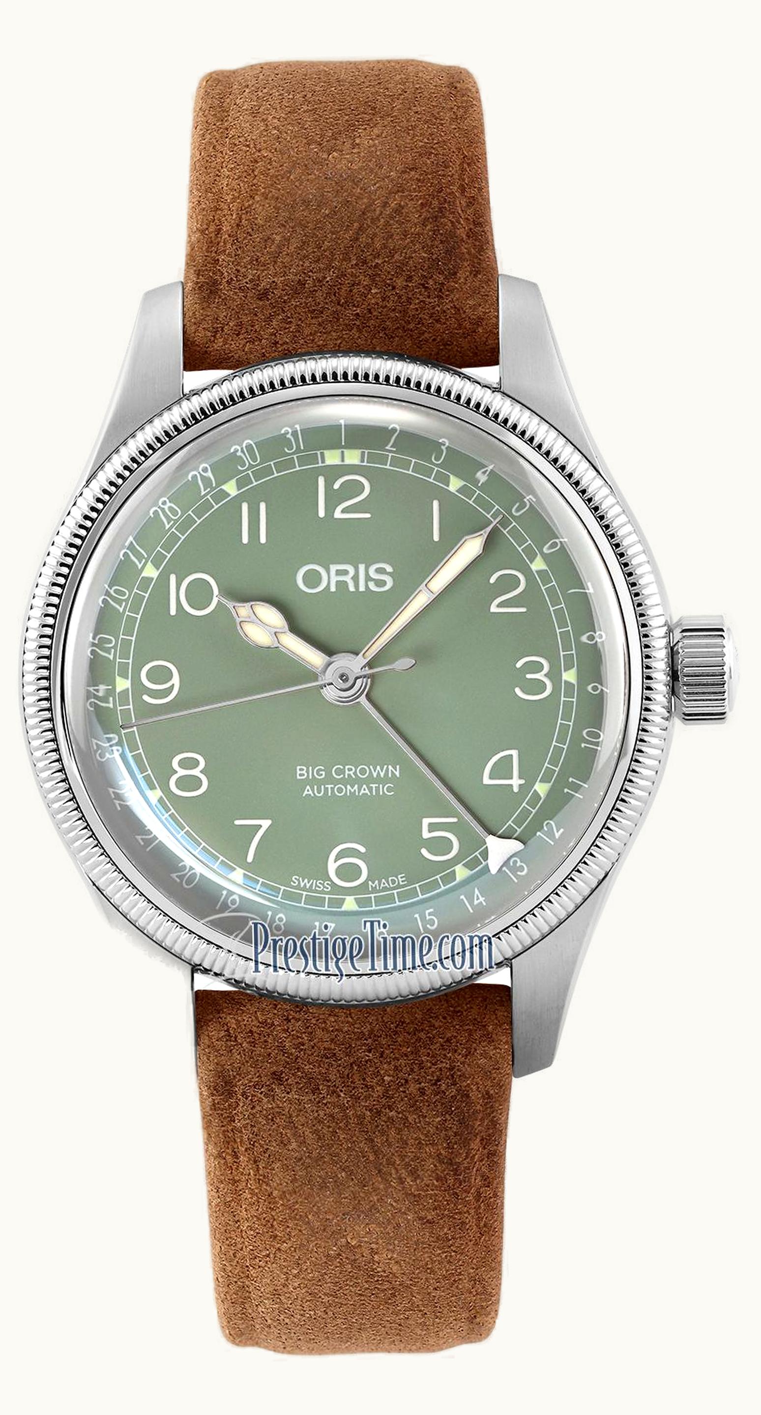Oris Big Crown Pointer Date 36 Stainless Steel / Green