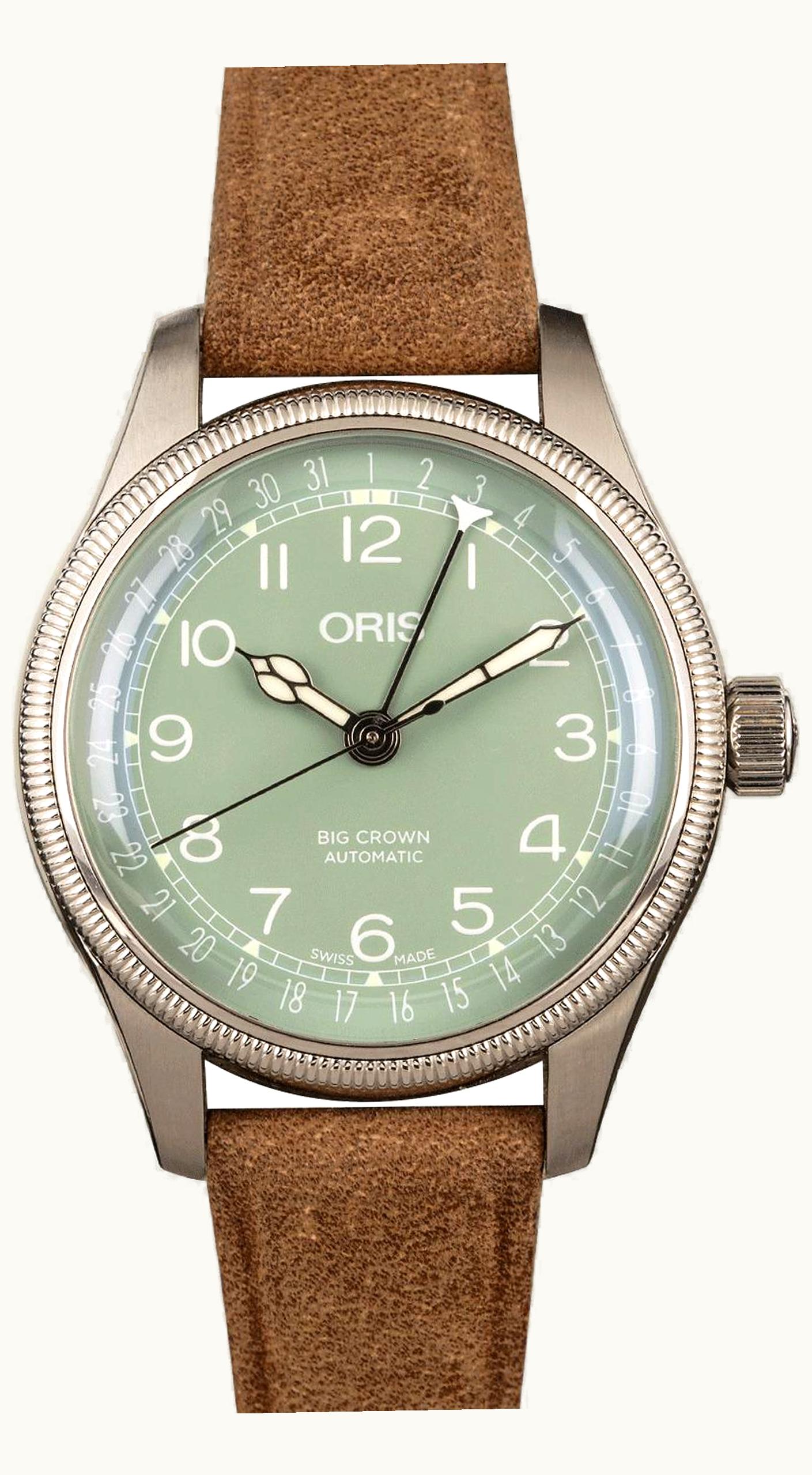 Oris Big Crown Pointer Date 36 Stainless Steel / Green