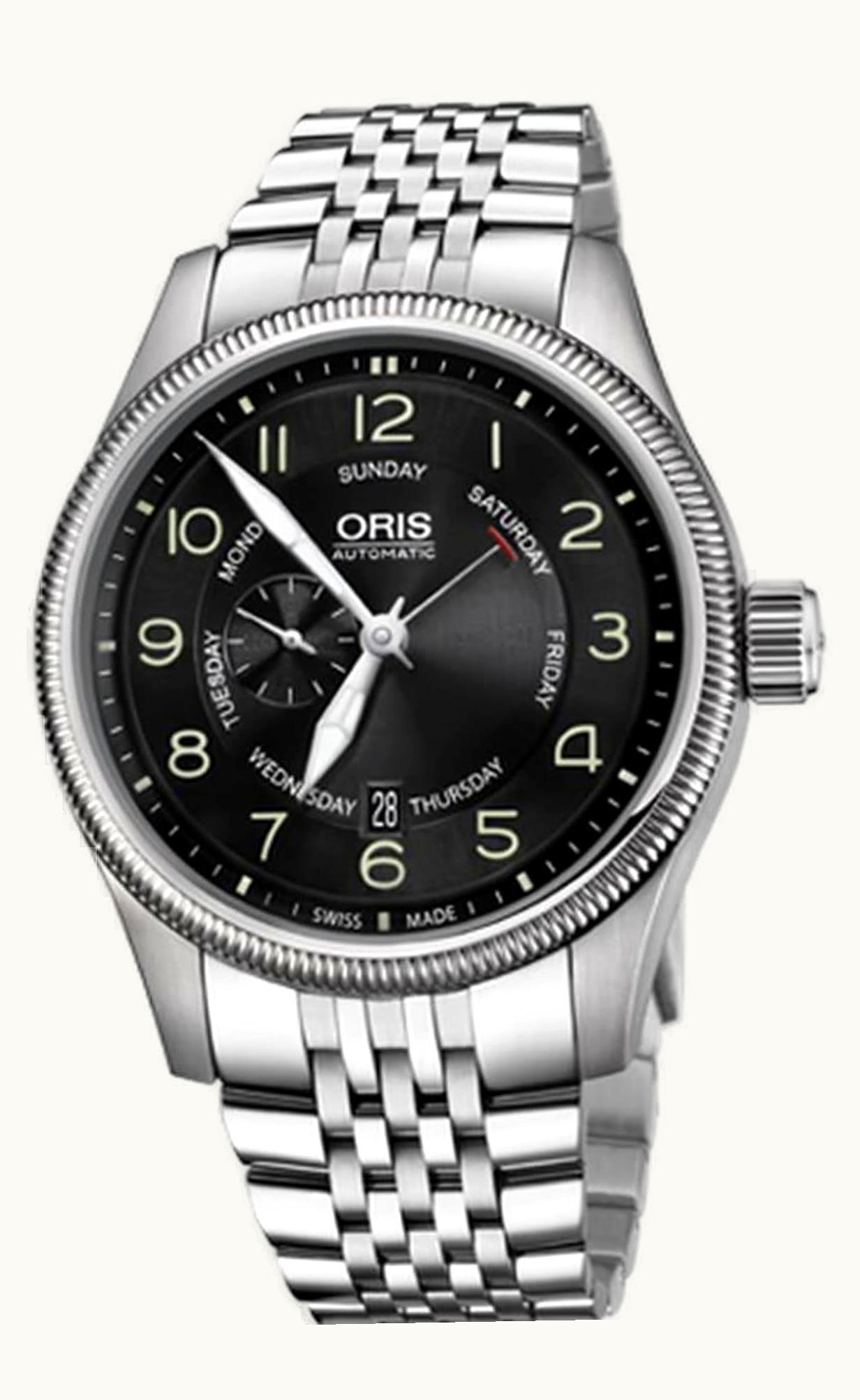 Oris Big Crown Small Second Pointer Day Stainless Steel / Black / Bracelet