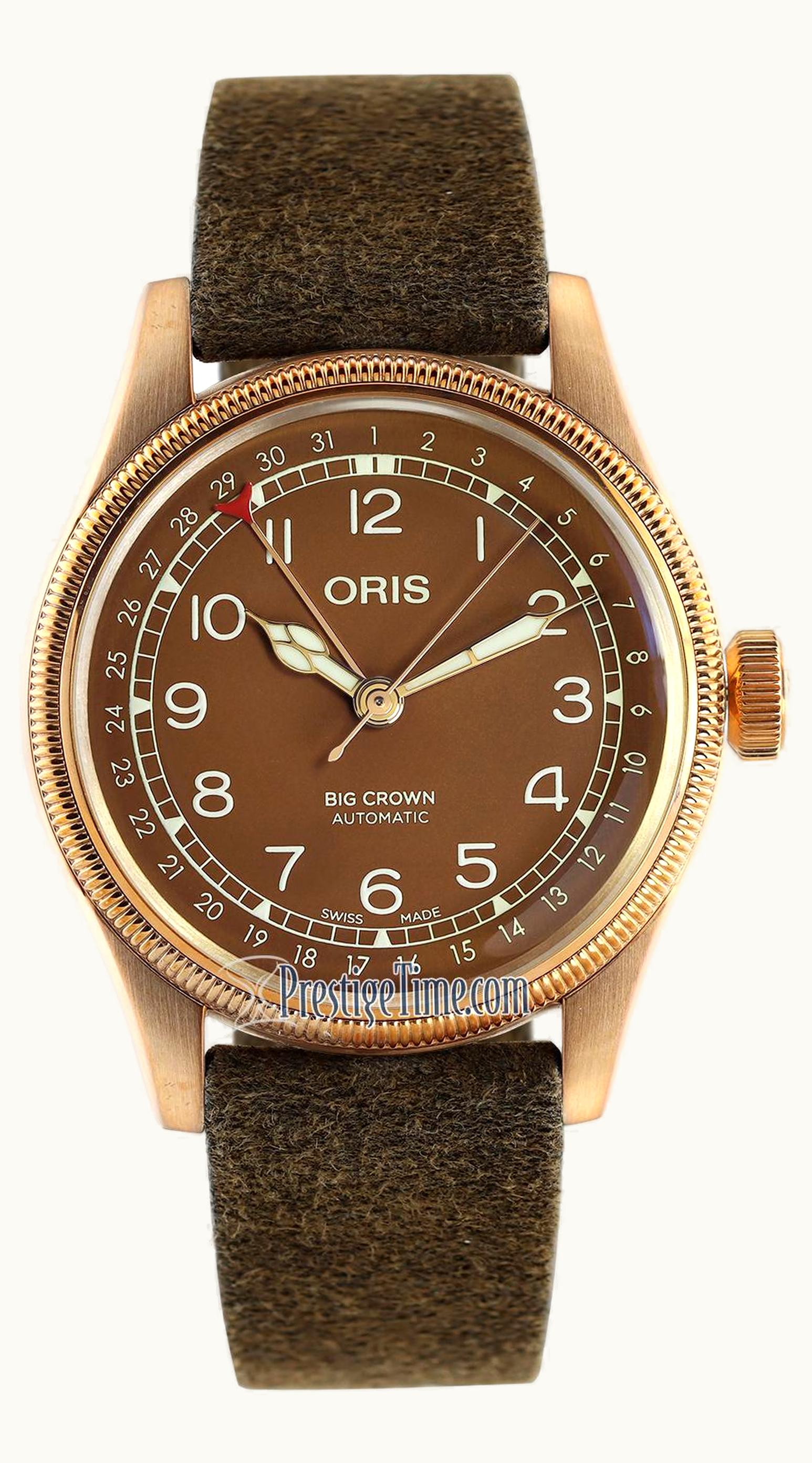 Oris Big Crown Original Pointer Date 40 Bronze / Brown