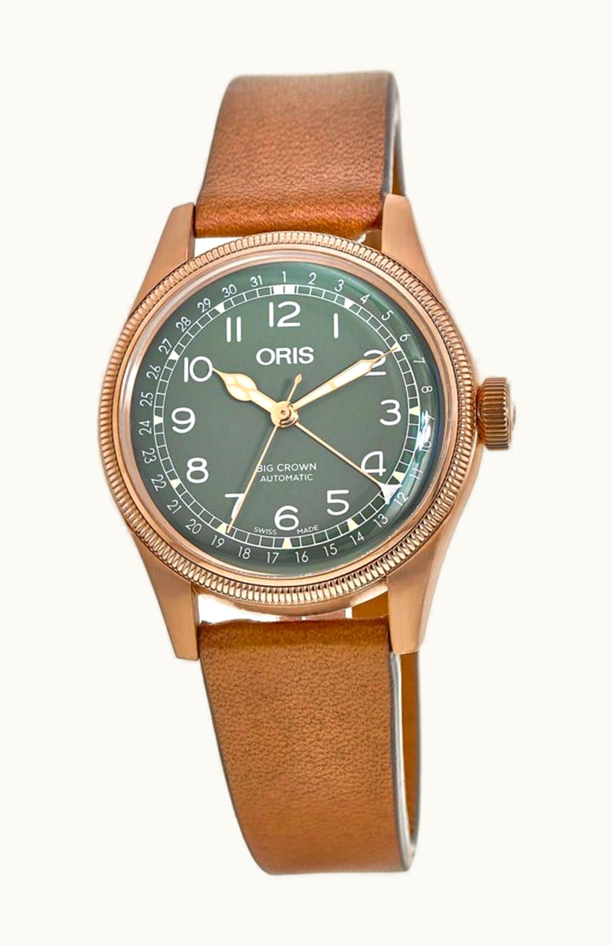 Oris Big Crown Pointer Date 36 Bronze / Green / Strap