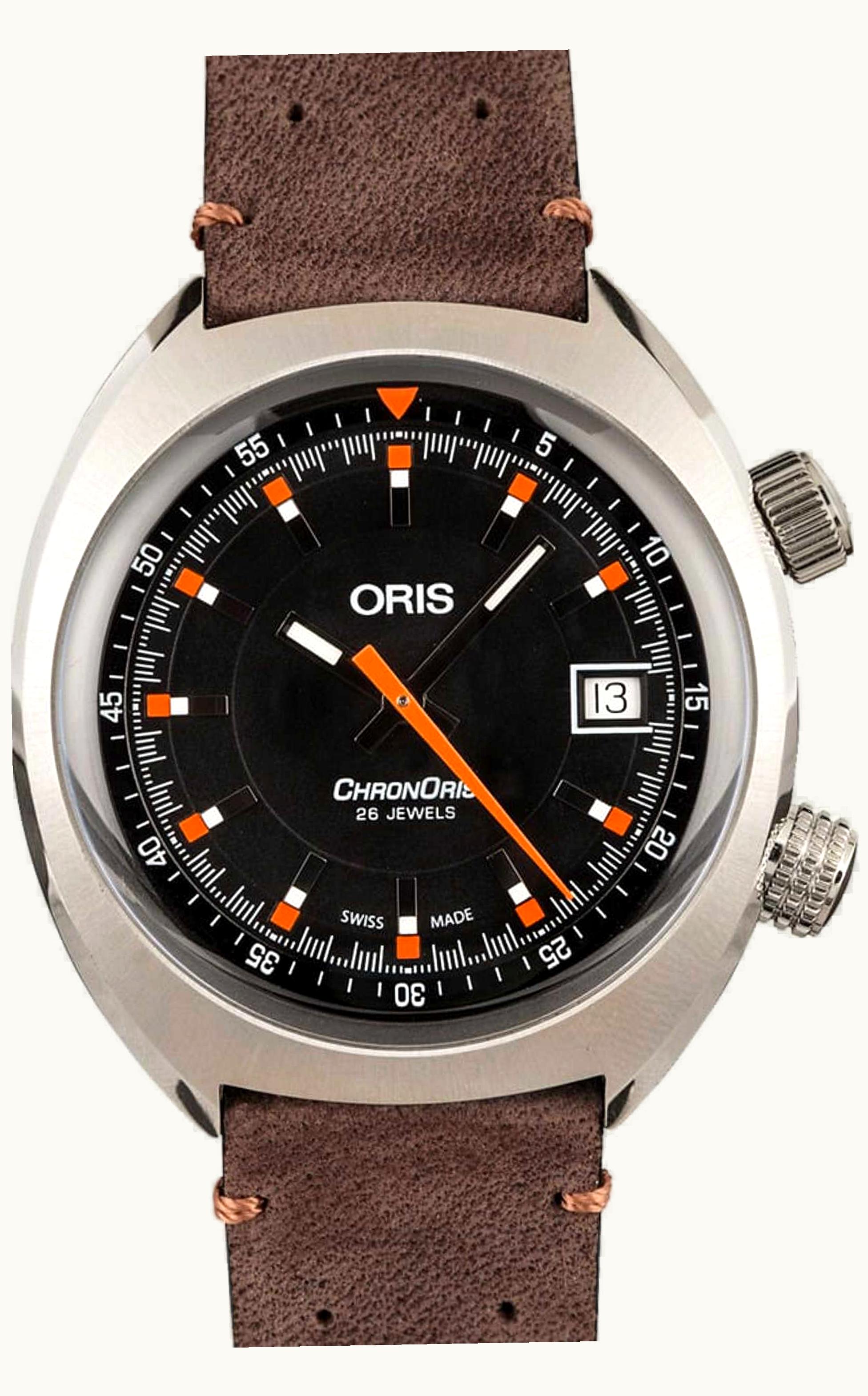 Oris Chronoris Date / Black / Black Leather