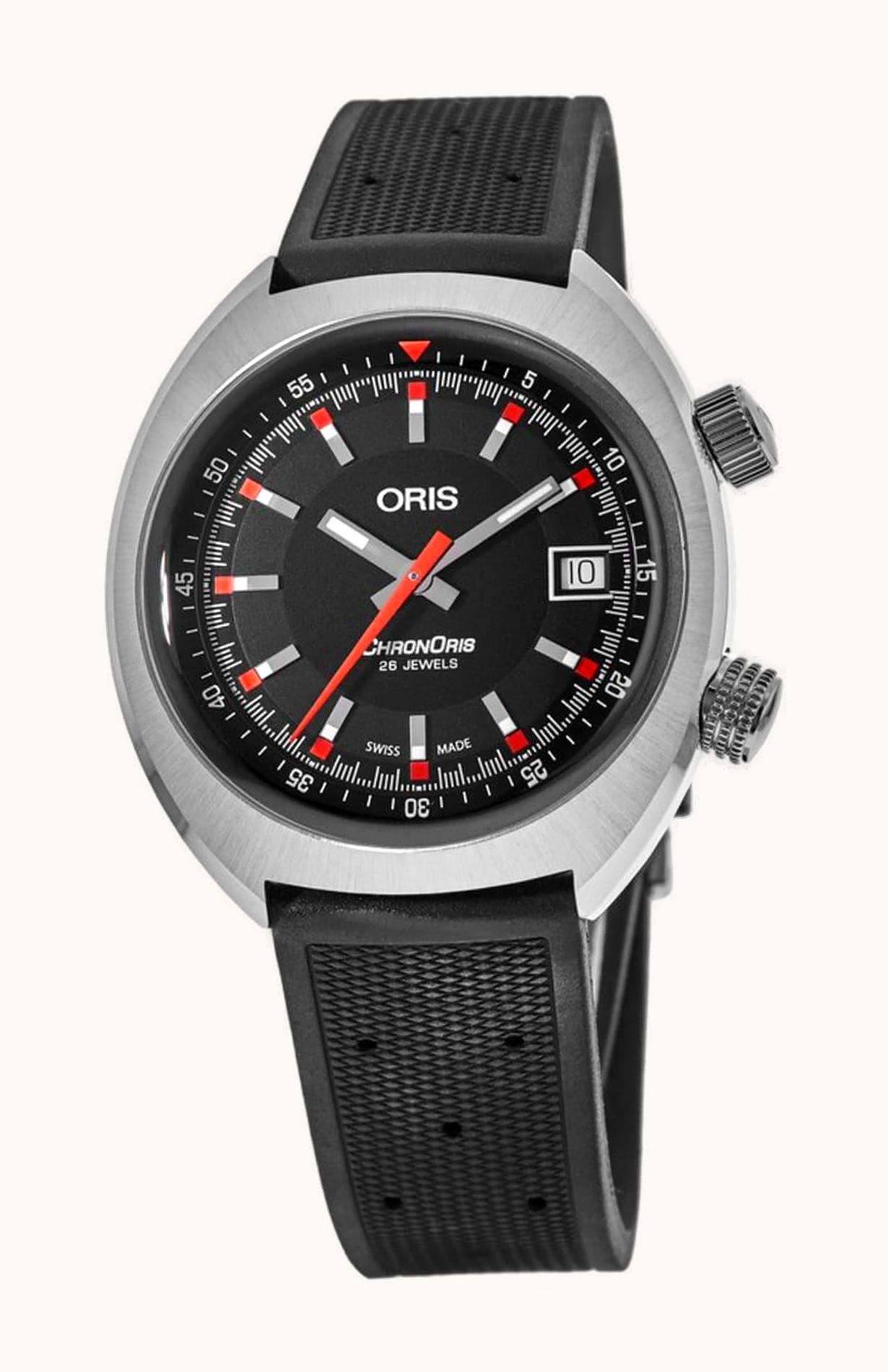 Oris Chronoris Date / Black / Brown Leather