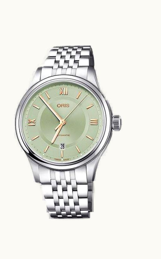 Oris Classic Date 42 Stainless Steel / Mint Green / Bracelet