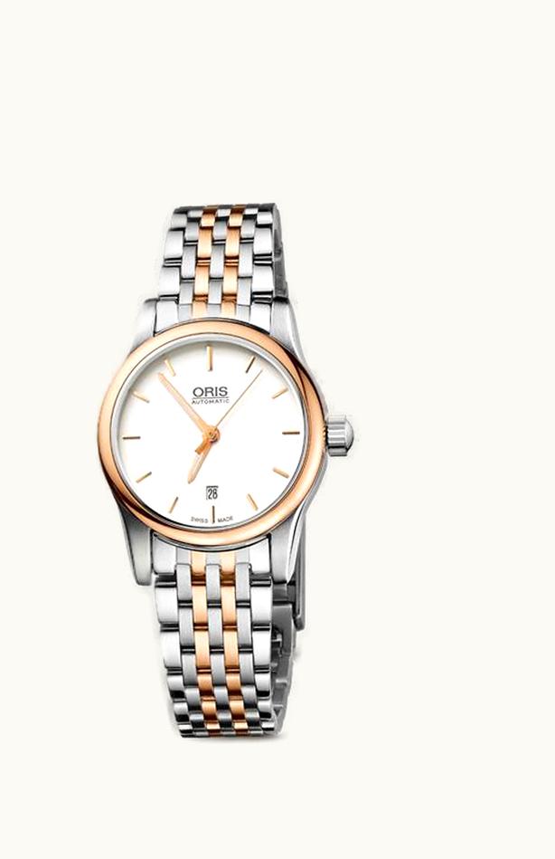 Oris Classic Date Lady 28.5 Stainless Steel - Rose Gold / Silver / Bracelet