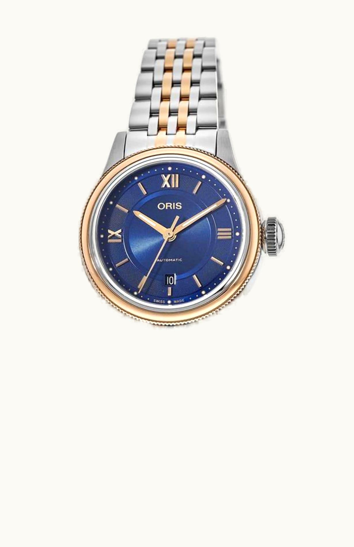 Oris Classic Date Lady 28.5 Stainless Steel - Rose Gold / Blue / Bracelet