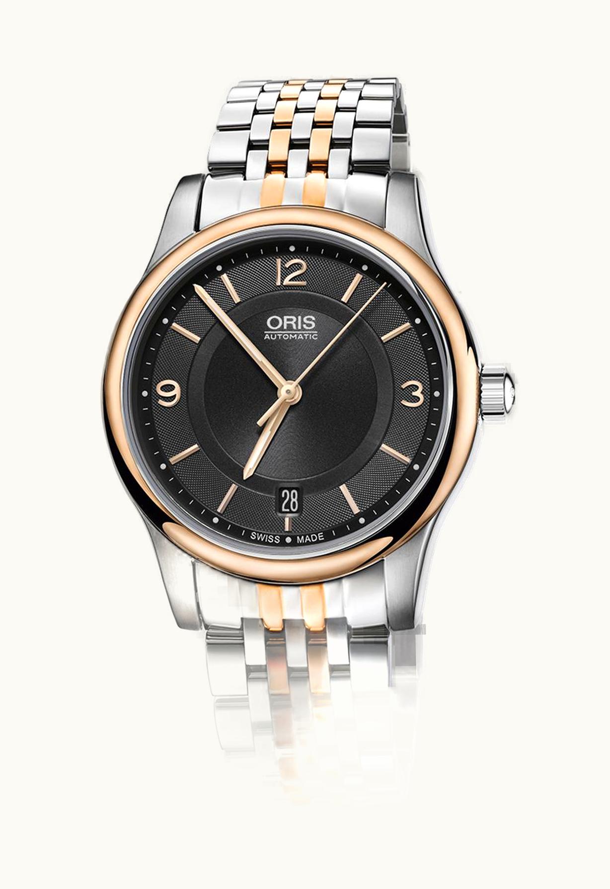 Oris Classic Date 37 Stainless Steel - Rose Gold / Black