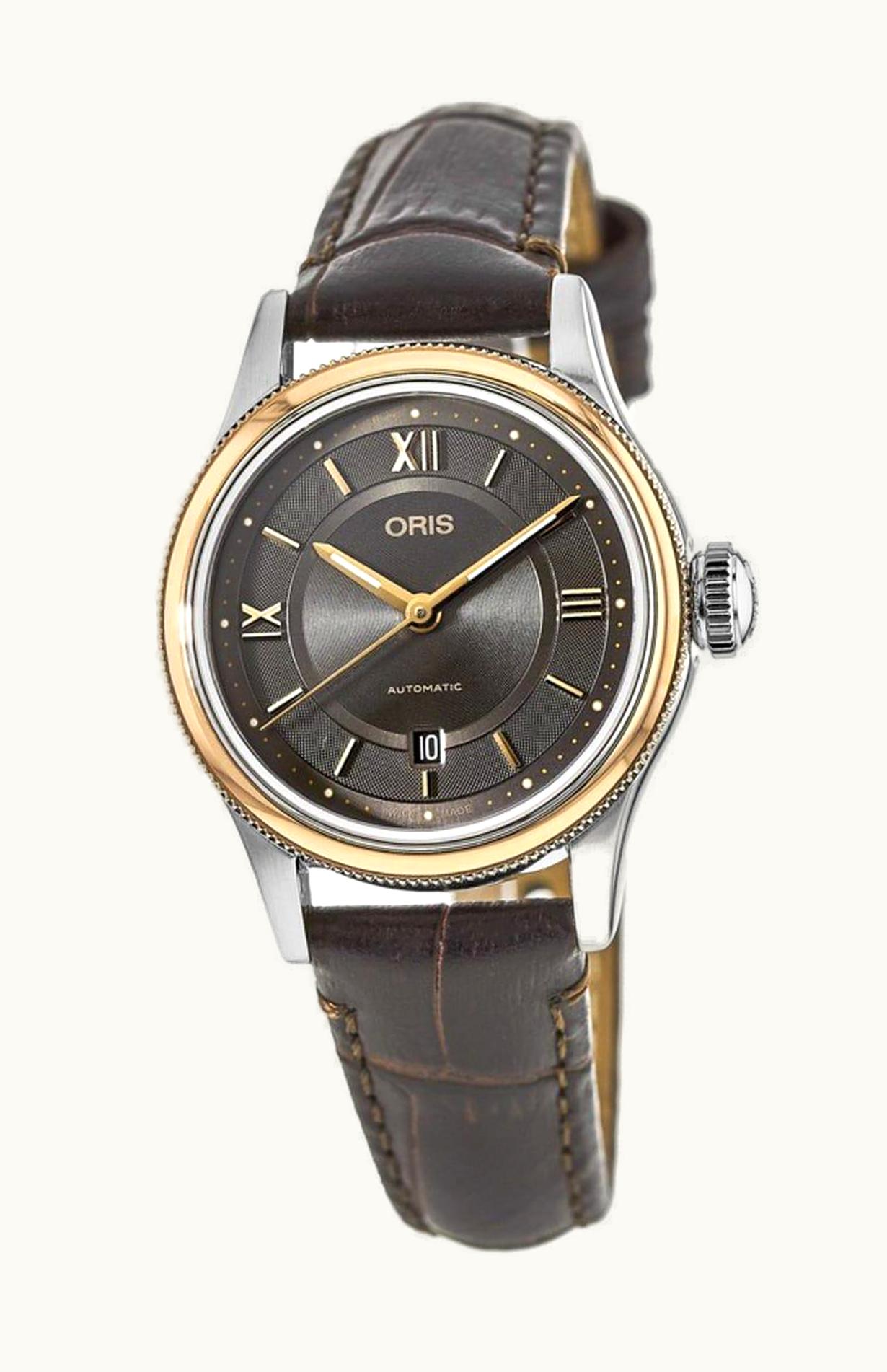 Oris Classic Date Lady 28.5 Stainless Steel - Rose Gold / Grey