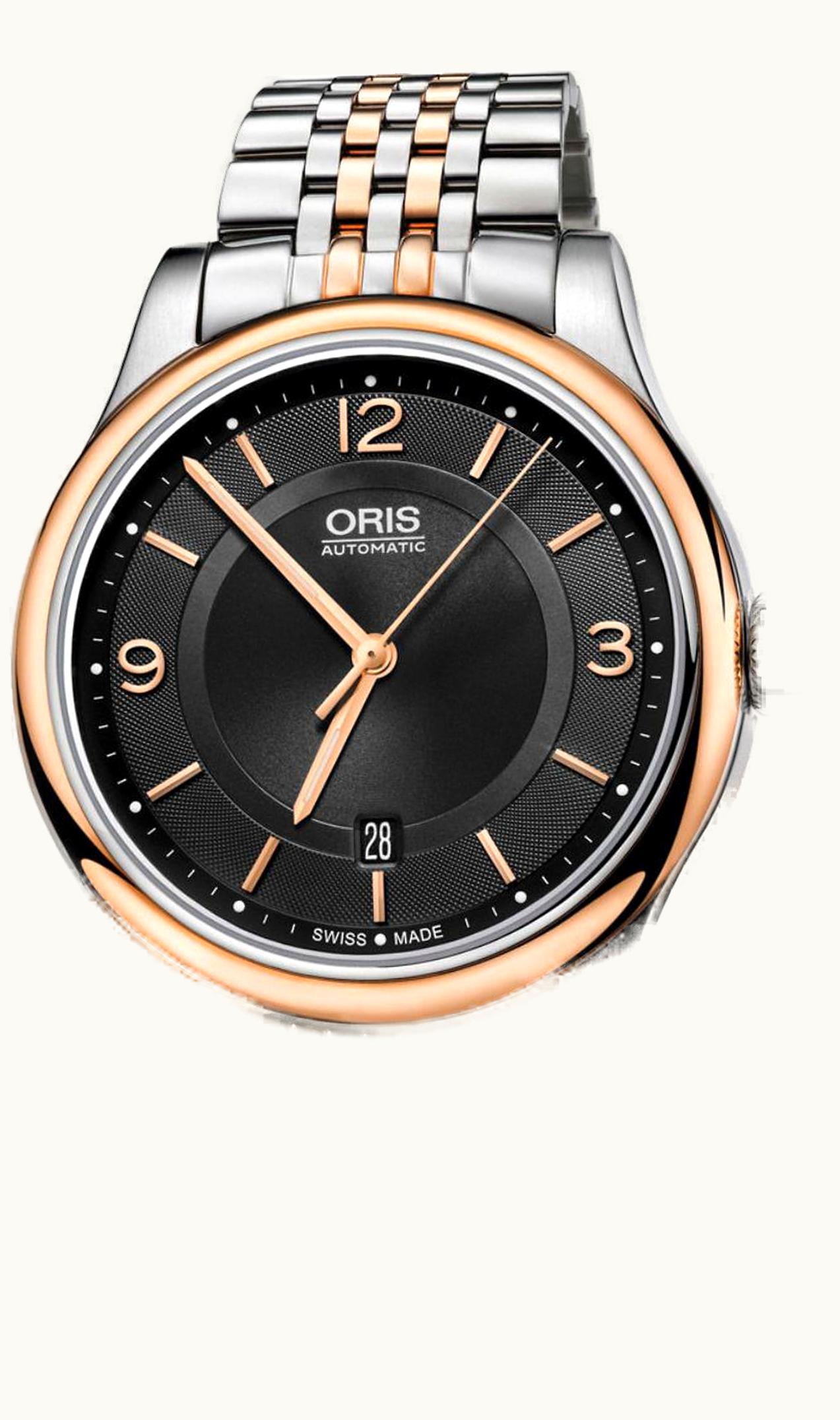 Oris Classic Date 42 Stainless Steel - Rose Gold / Silver / Bracelet