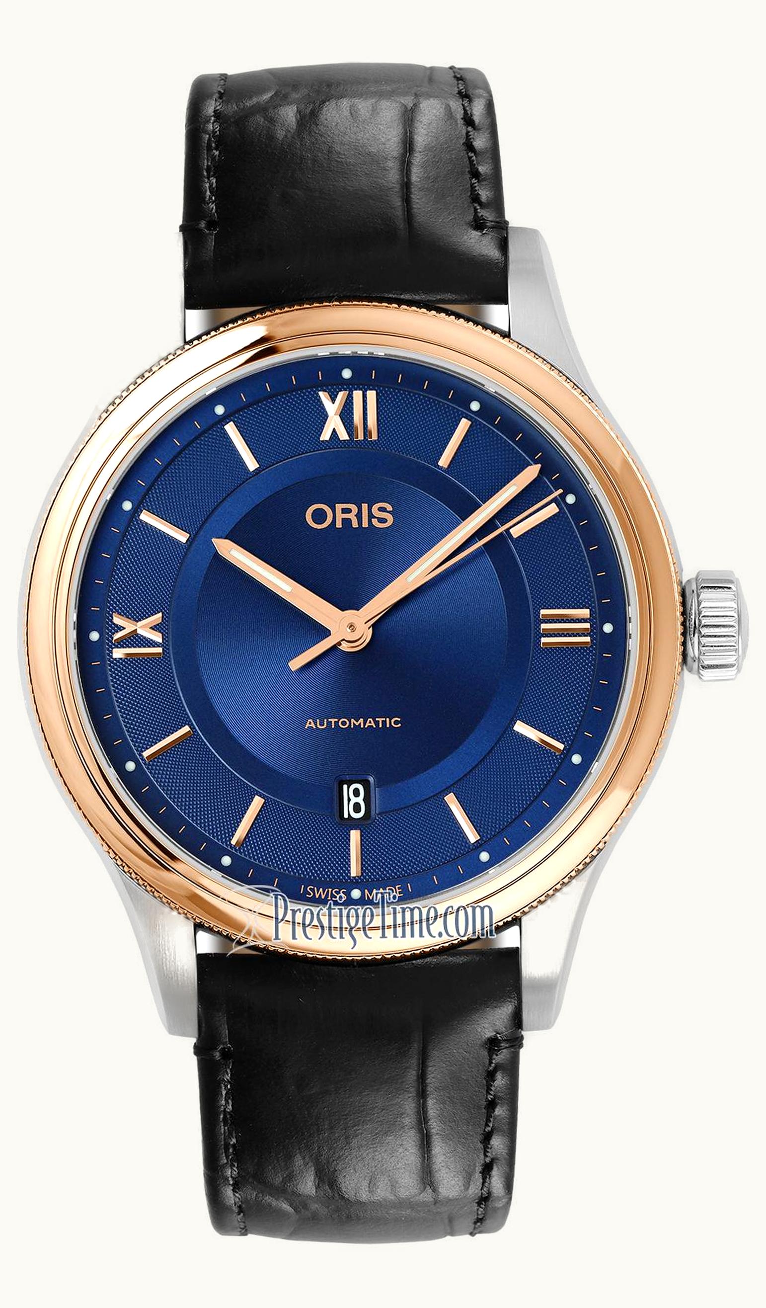 Oris Classic Date 42 Stainless Steel - Rose Gold / Blue