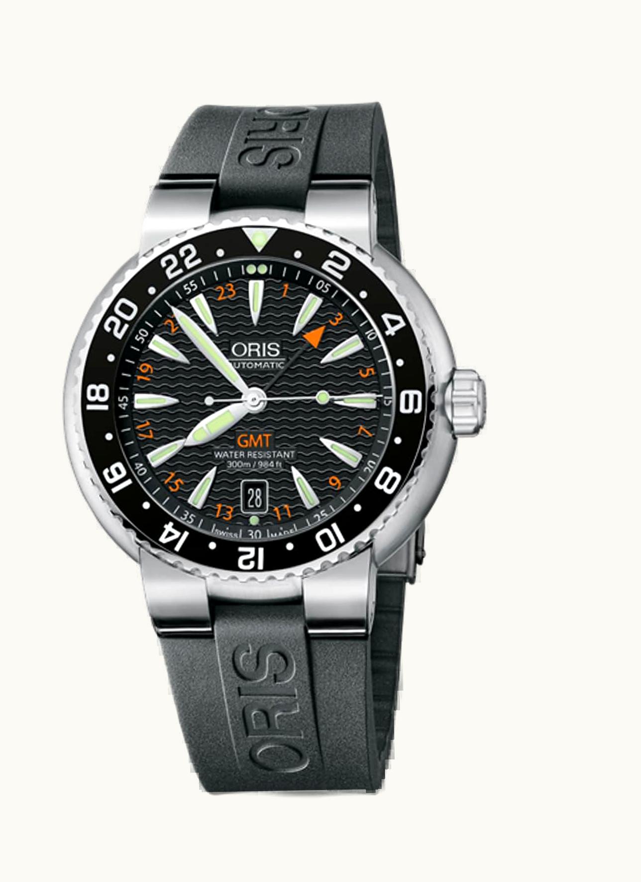 Oris Divers GMT Date Stainless Steel / Black / Rubber