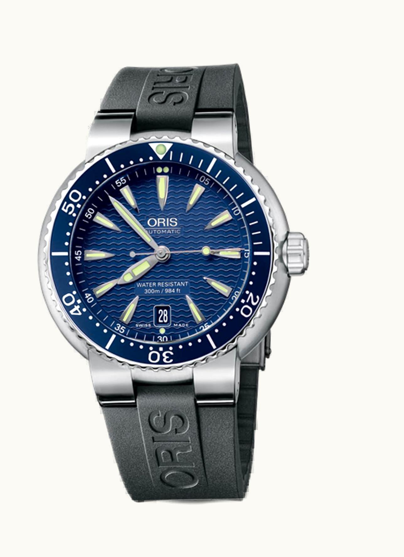 Oris Divers Date Stainless Steel / Blue / Rubber