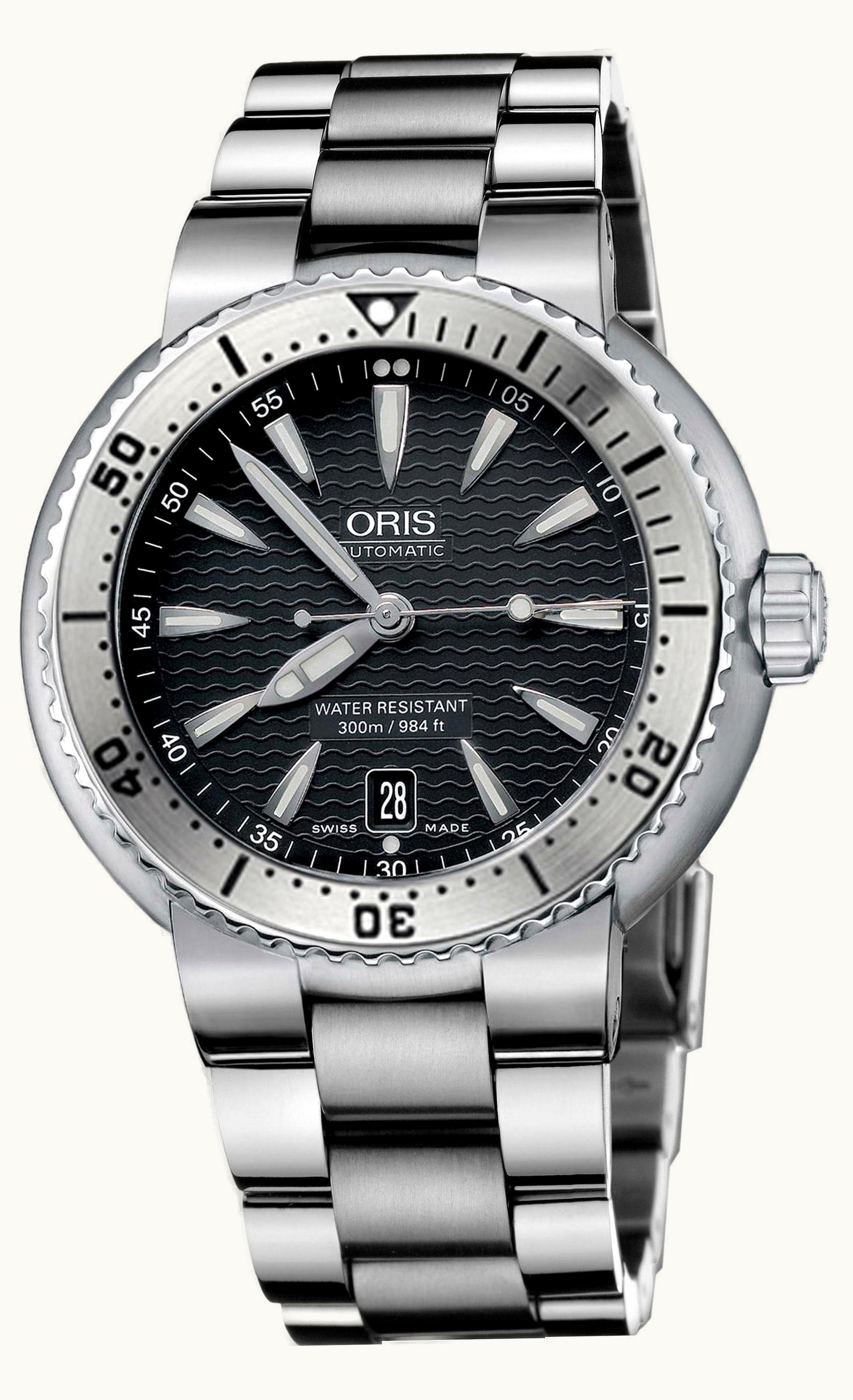 Oris Divers Date Stainless Steel / Black / Bracelet