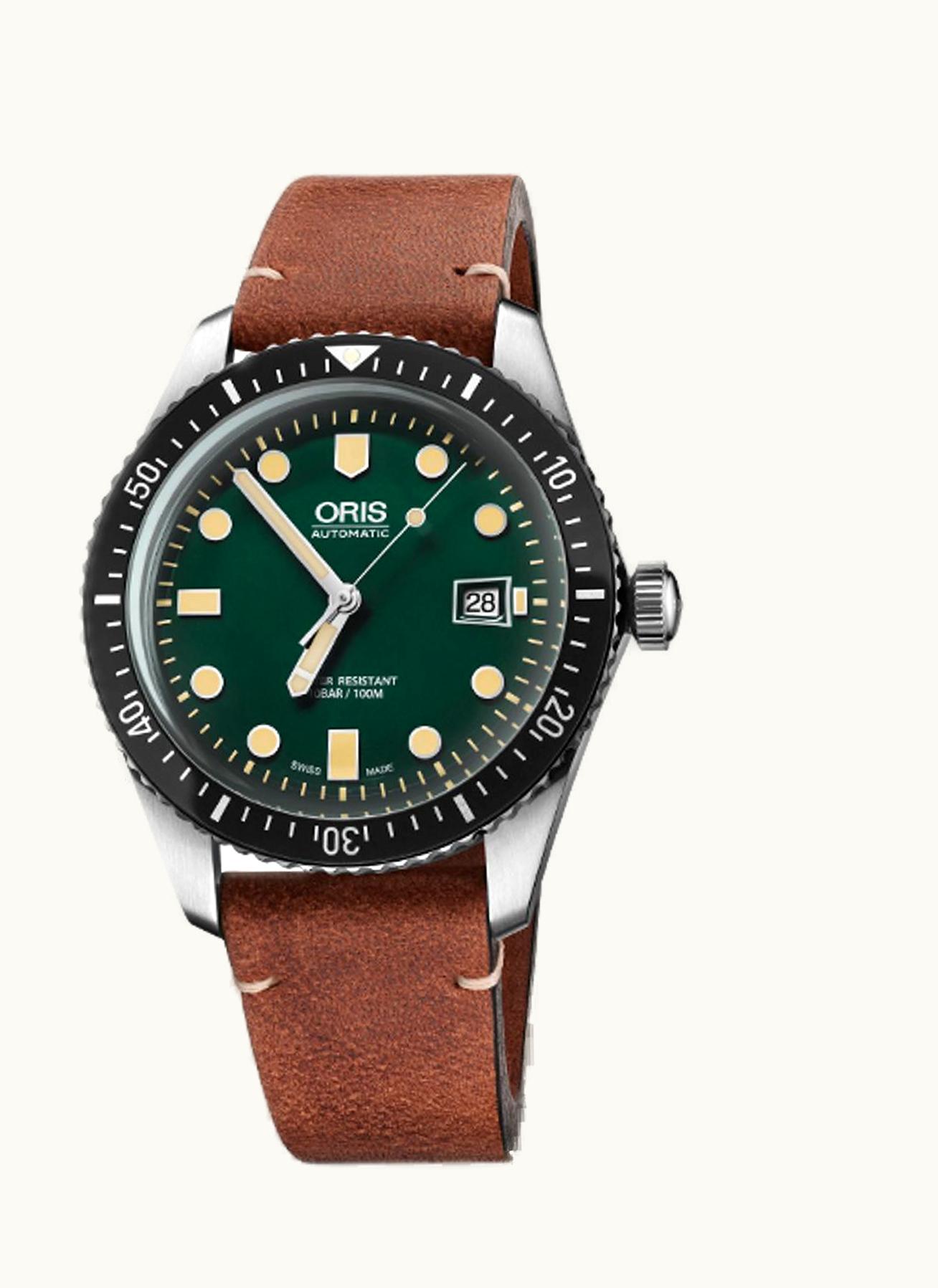 Oris Divers Sixty-Five 42 Stainless Steel / Green / Calf
