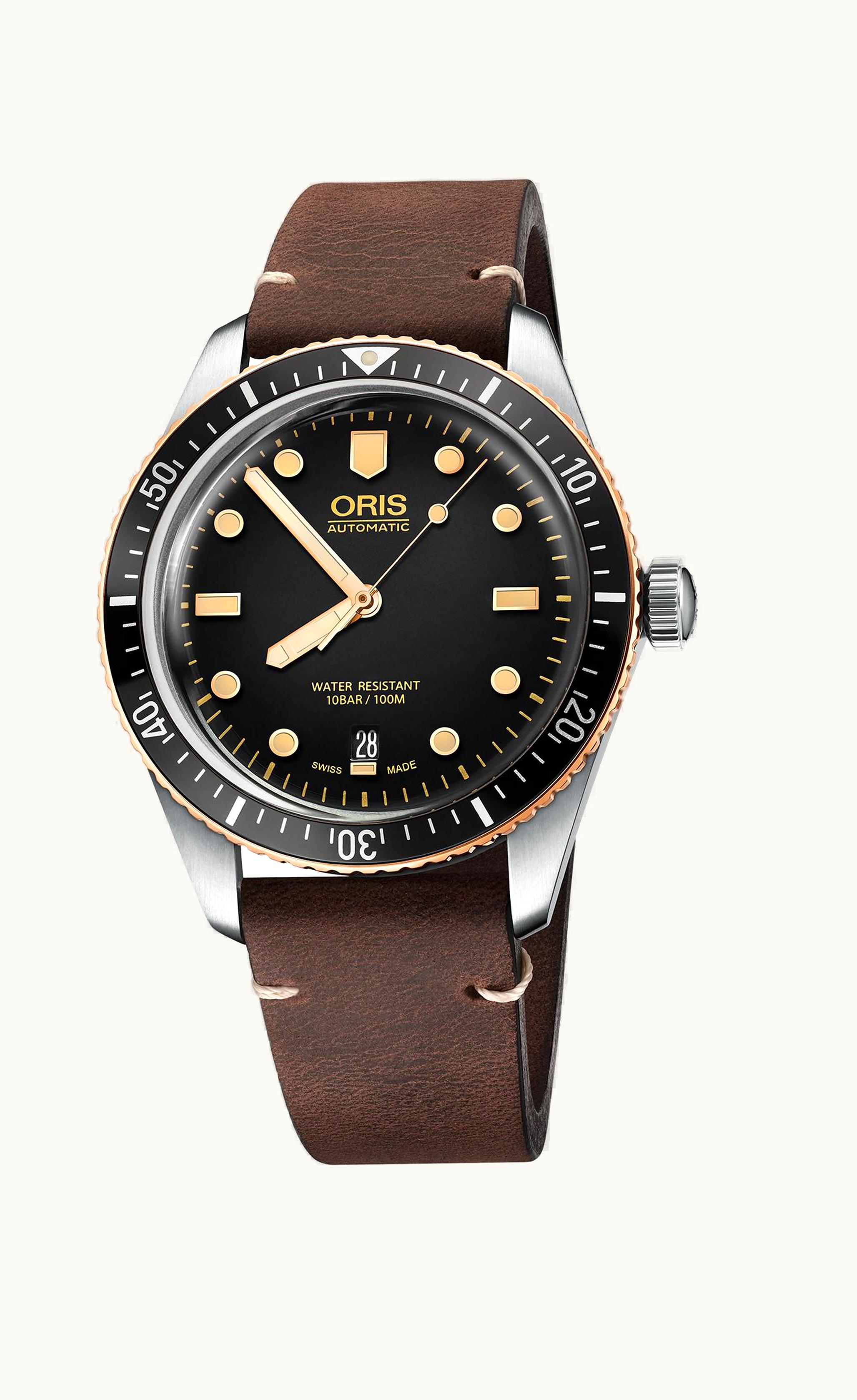 Oris Divers Sixty-Five 40 Stainless Steel / Bronze / Black / Calf