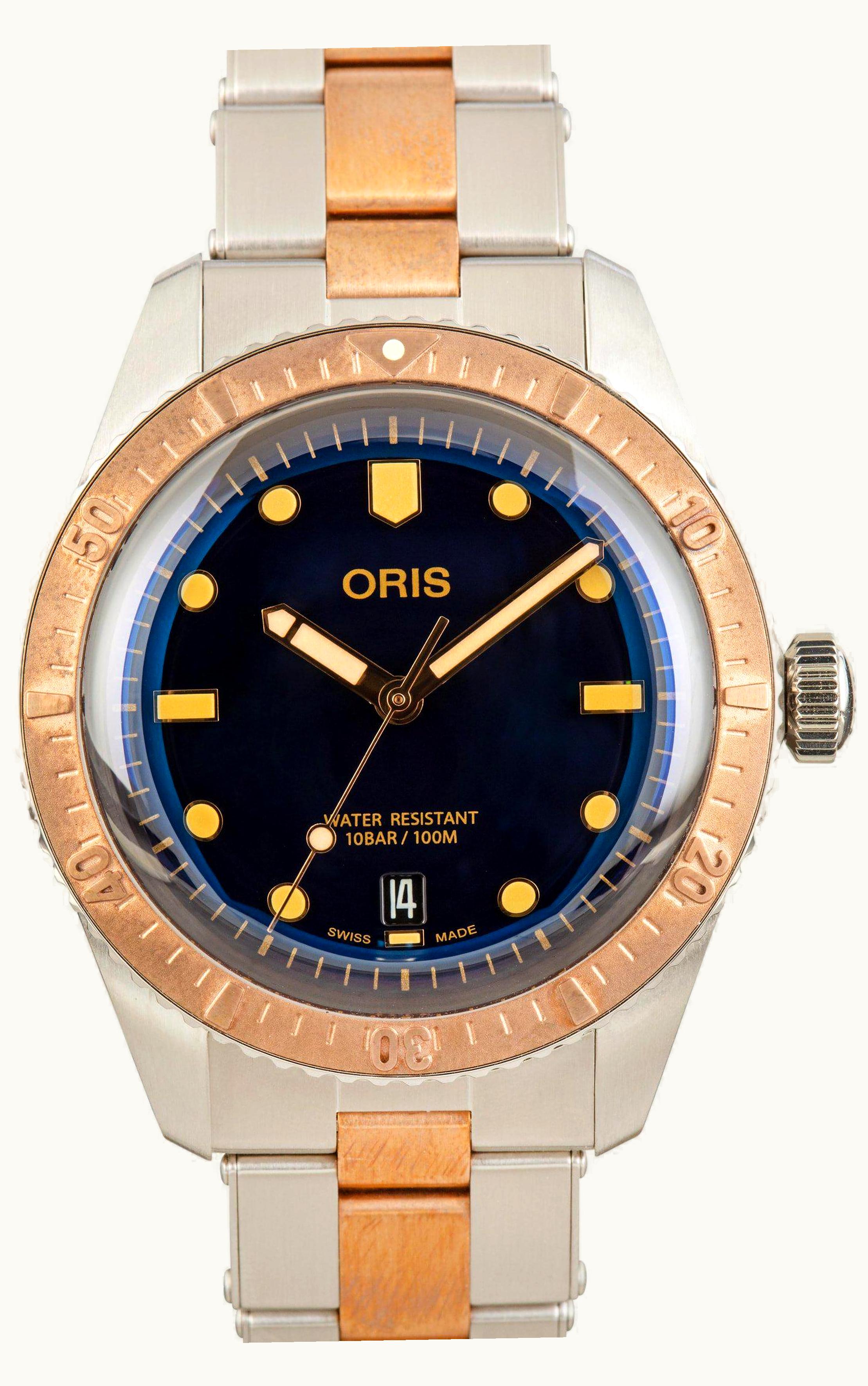 Oris Divers Sixty-Five 40 Stainless Steel / Bronze / Blue / Calf