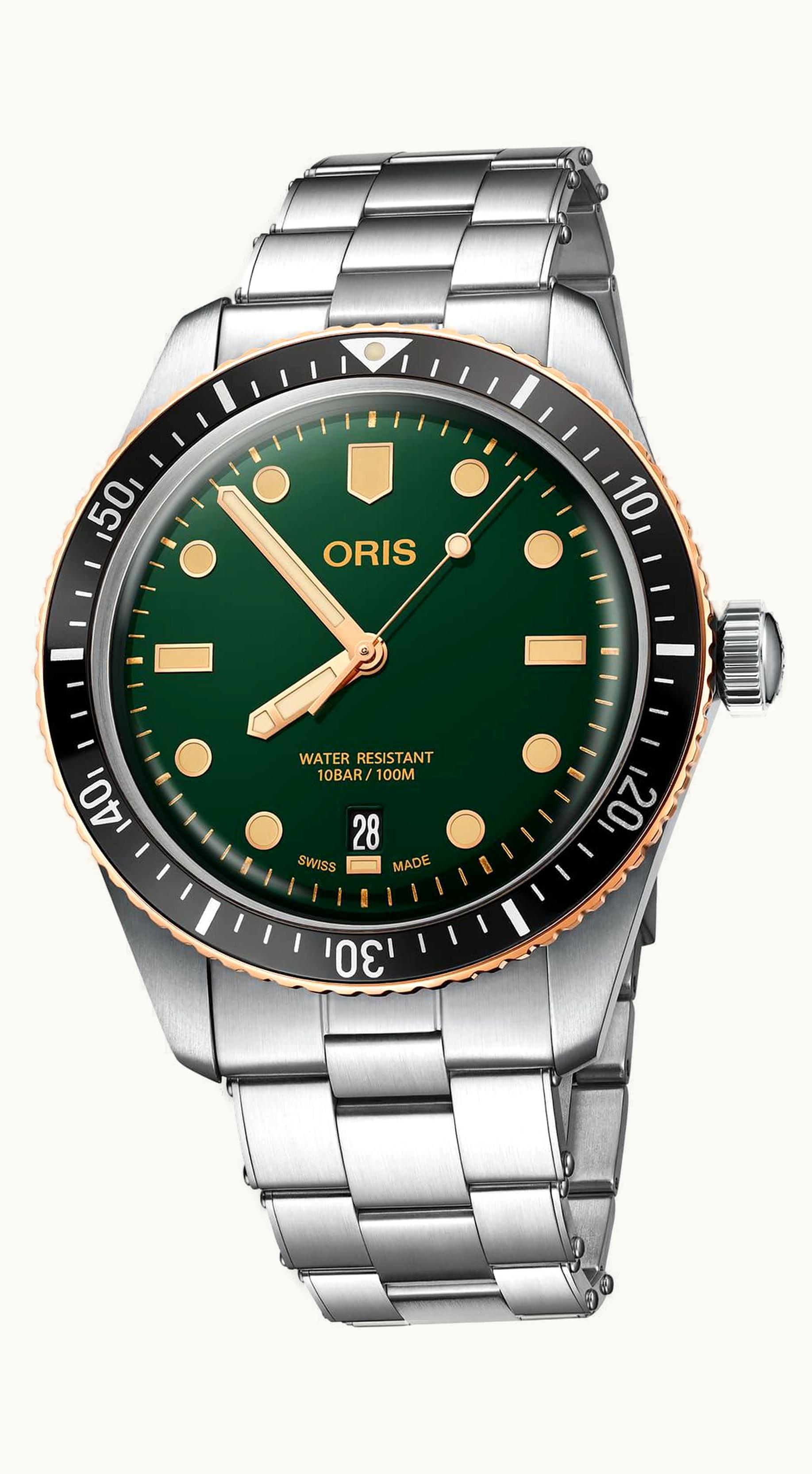 Oris Divers Sixty-Five 40 Stainless Steel / Bronze / Green / Bracelet