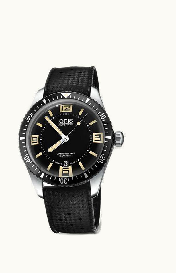 Oris Divers Sixty-Five 38 Cotton Candy Sky Blue / Calf