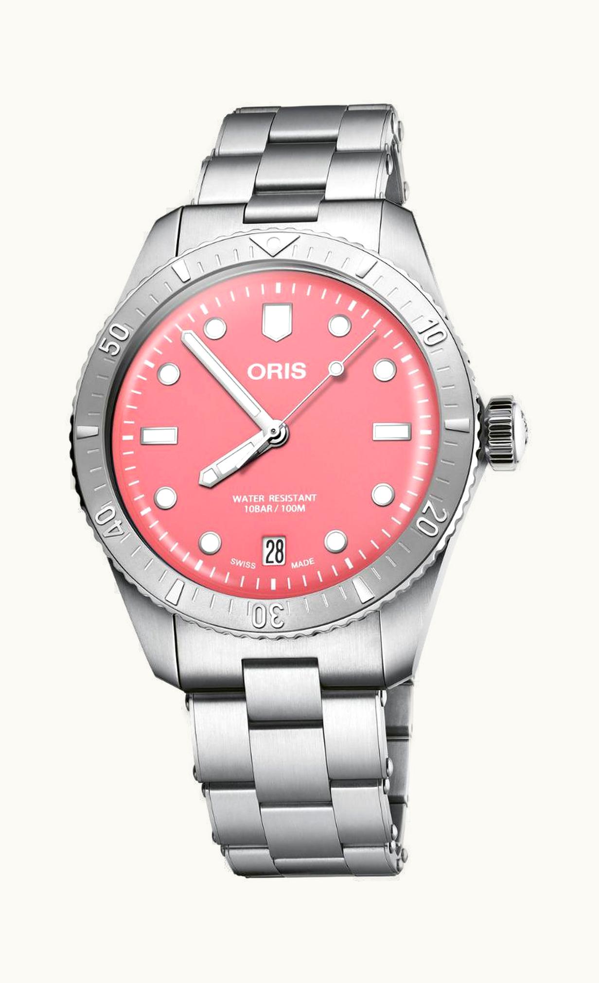 Oris Divers Sixty-Five 38 Cotton Candy Stainless Steel / Pink / Bracelet