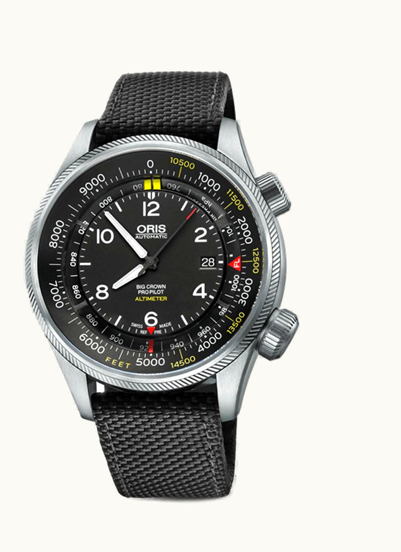 Oris Big Crown ProPilot Altimeter Feet / Black Textile